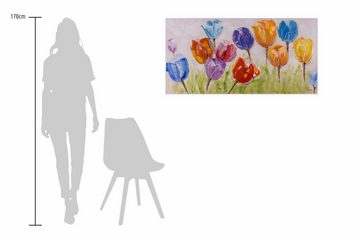 KUNSTLOFT Gemälde Flowers of Joy 120x60 cm, Leinwandbild 100% HANDGEMALT Wandbild Wohnzimmer