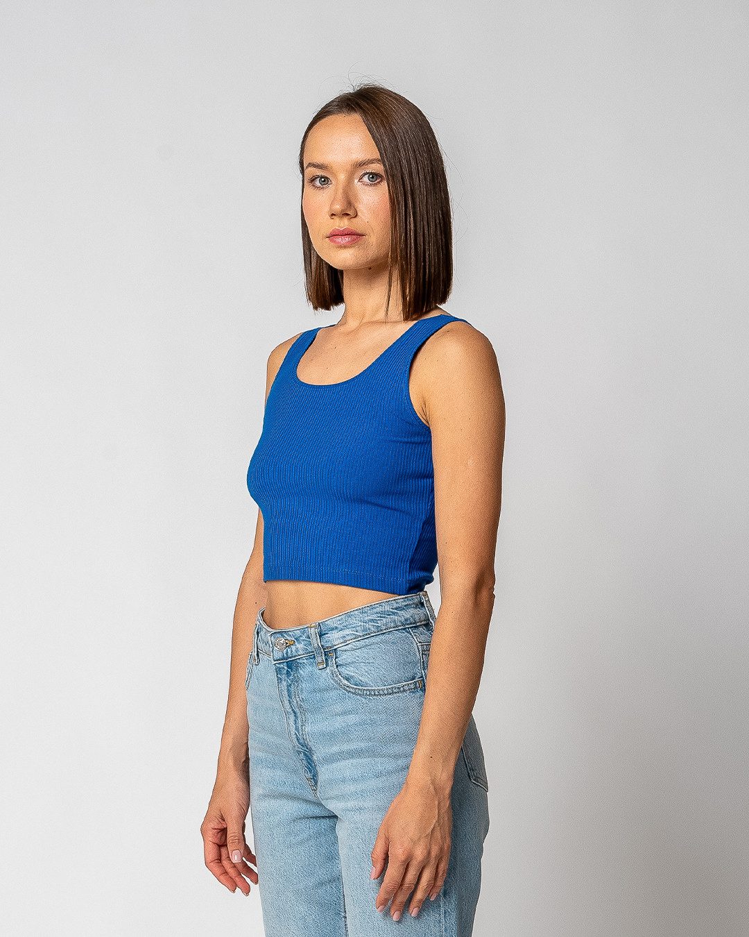 GORG Crop-Top Damen Geripptes Cropped Top aus Bio-Baumwolle & TENCEL Modal