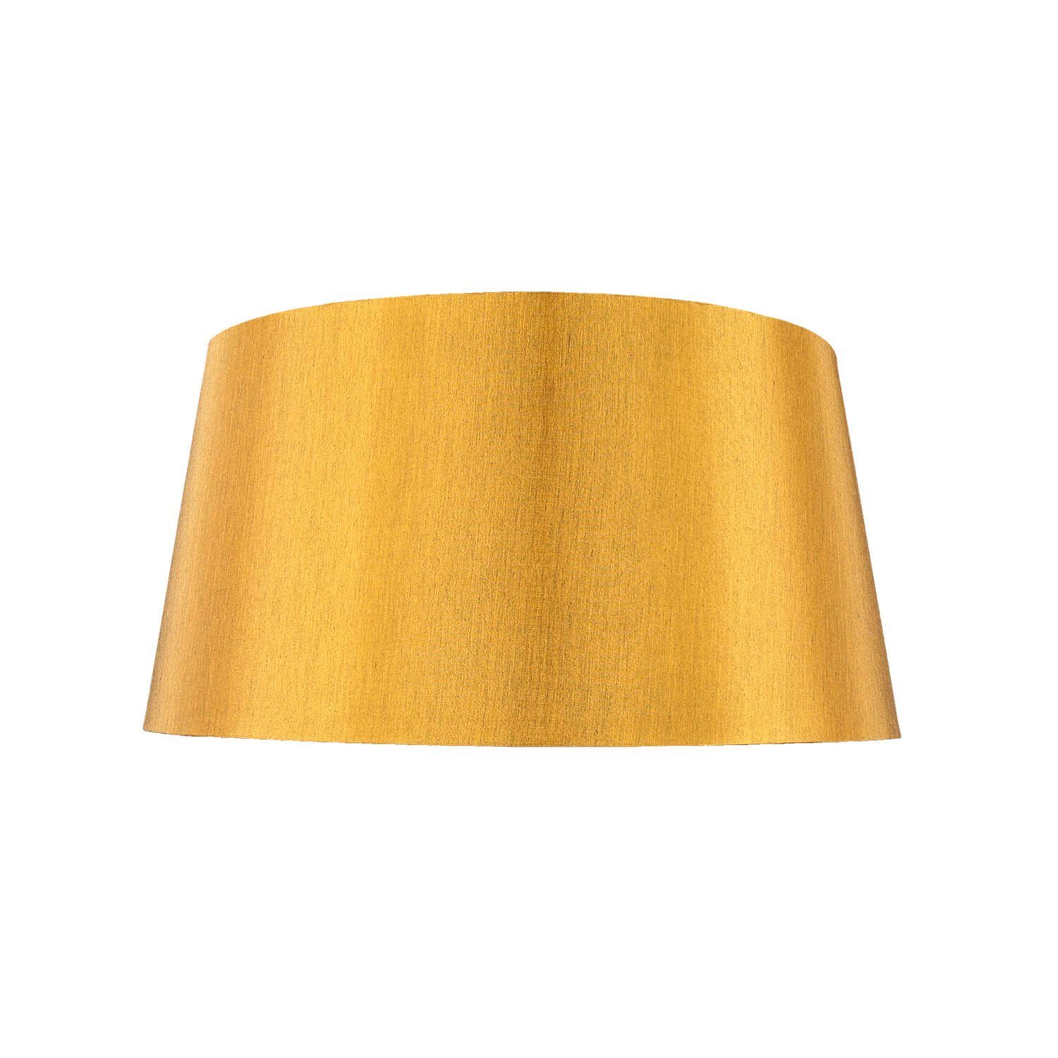 Licht-Erlebnisse Lampenschirm SALAVAN, Stoffschirm für Stehlampe Hängelampe in Gold konisch Ø 60 cm