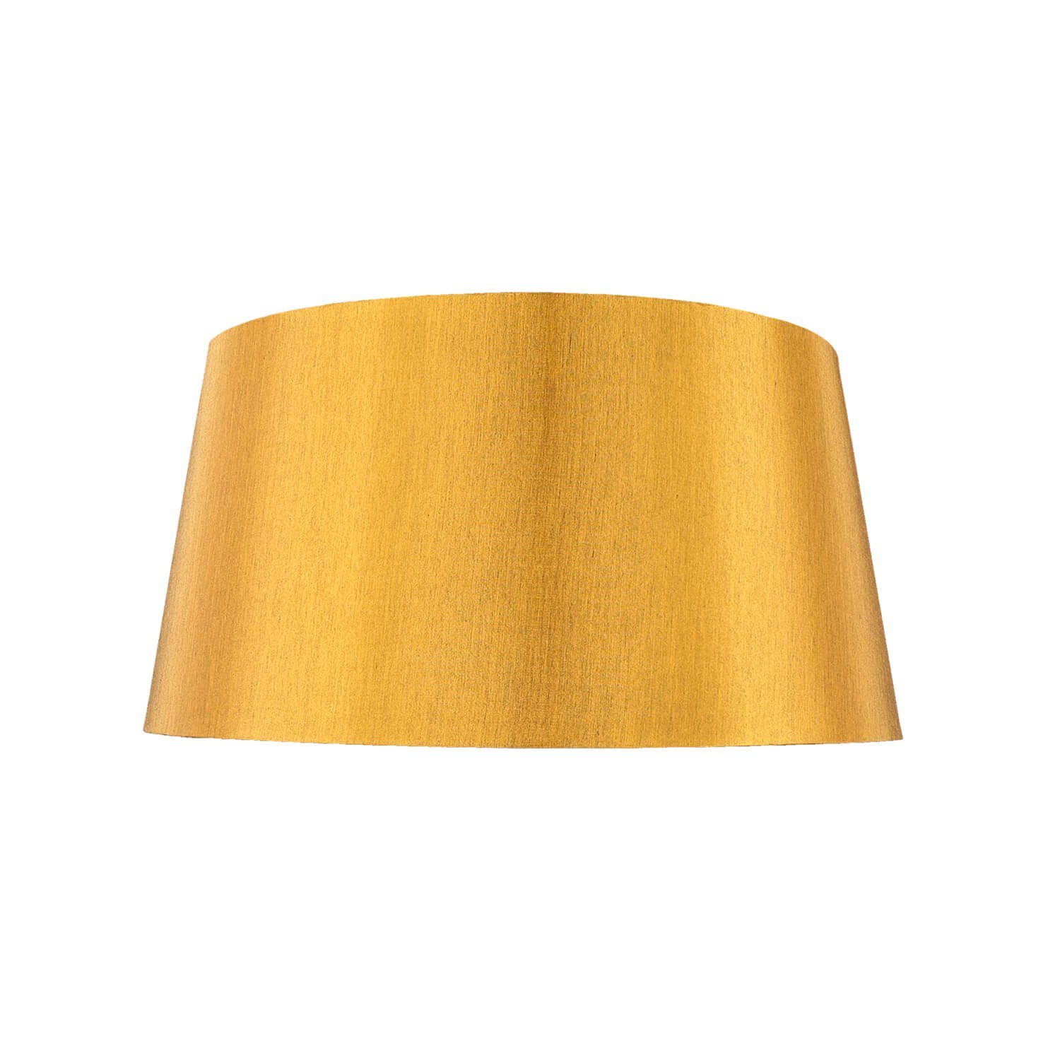 Licht-Erlebnisse Lampenschirm SALAVAN, Stoffschirm für Stehlampe Hängelampe  in Gold konisch Ø 60 cm