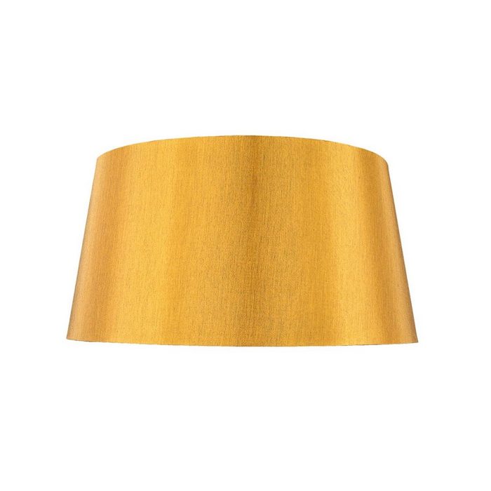 Licht-Erlebnisse Lampenschirm SALAVAN Stoffschirm für Stehlampe Hängelampe in Gold konisch Ø 60 cm