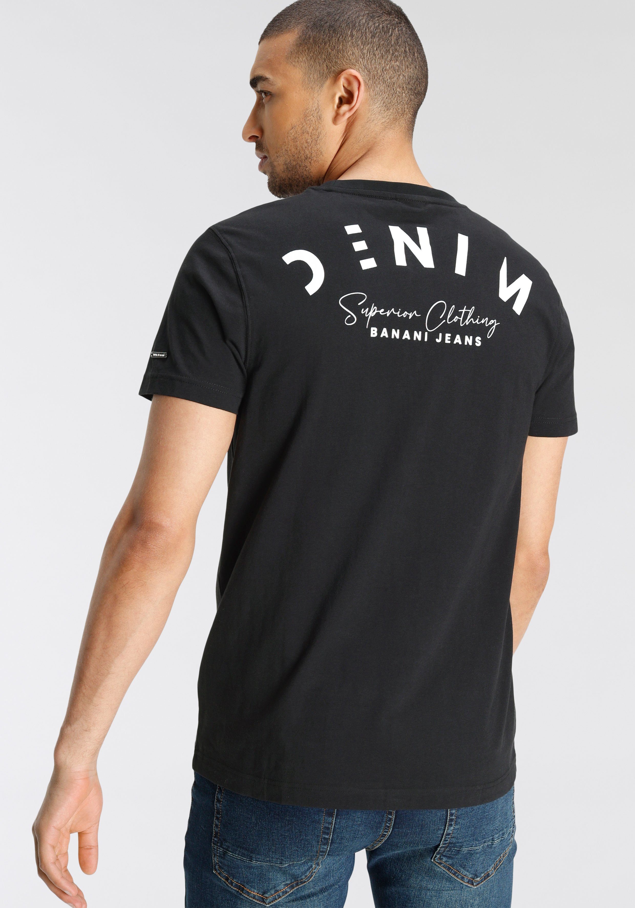 Bruno Banani T-Shirt mit coolem Rückenprint schwarz