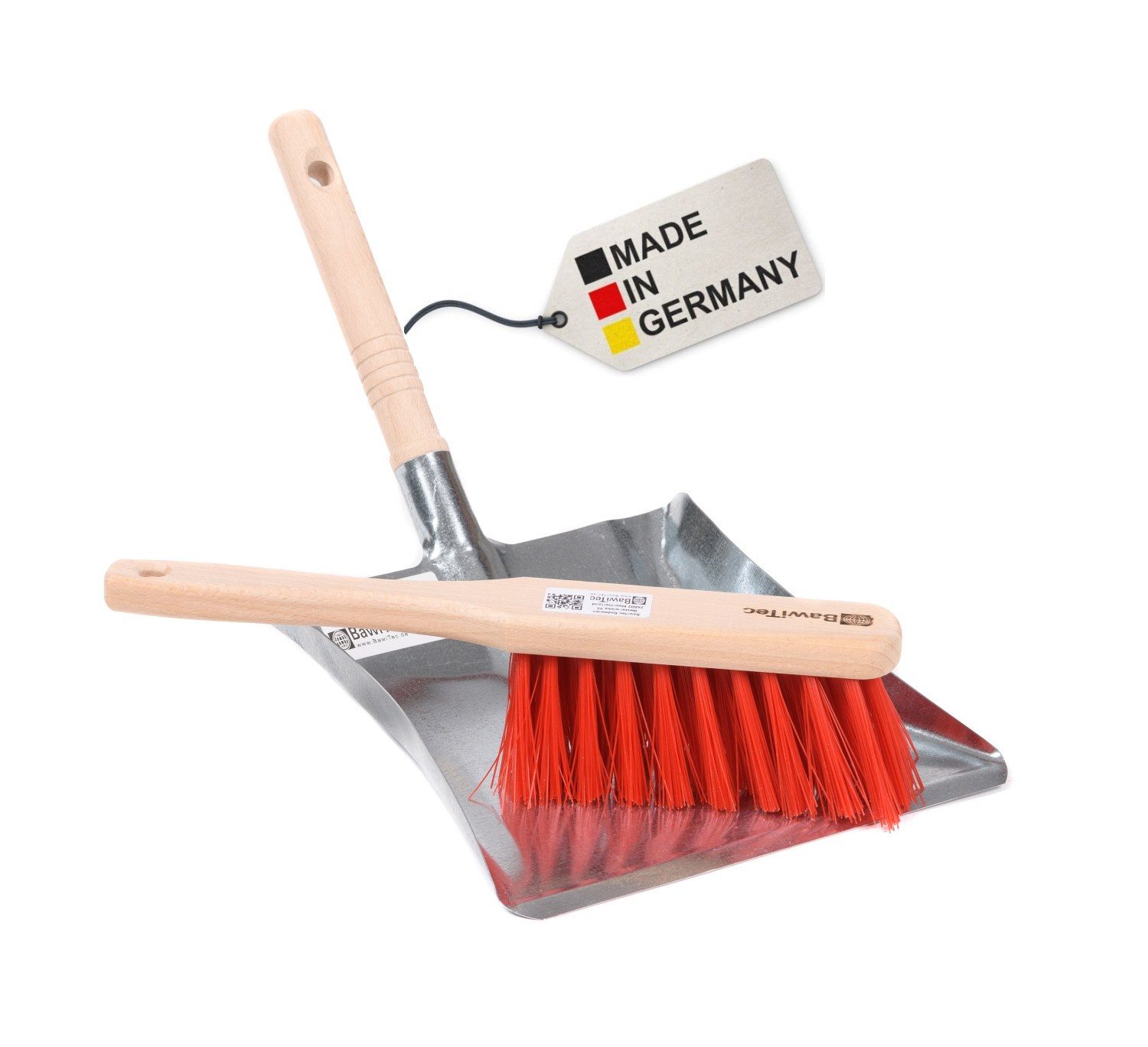 BawiTec Kehrgarnitur Kehrgarnitur Kehrset Handfeger Kehrschaufel Kehrblech Handwerker Set, Aussenbereich, Garten, Werkstatt, Innenbereich, 2-teiliges Set