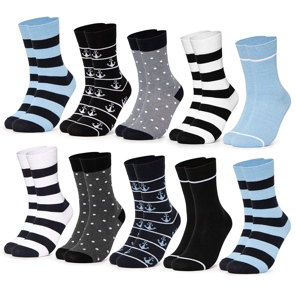 OCCULTO Basicsocken Damen Baumwollsocken 10er Pack (Modell: Lotte) (10-Paar)