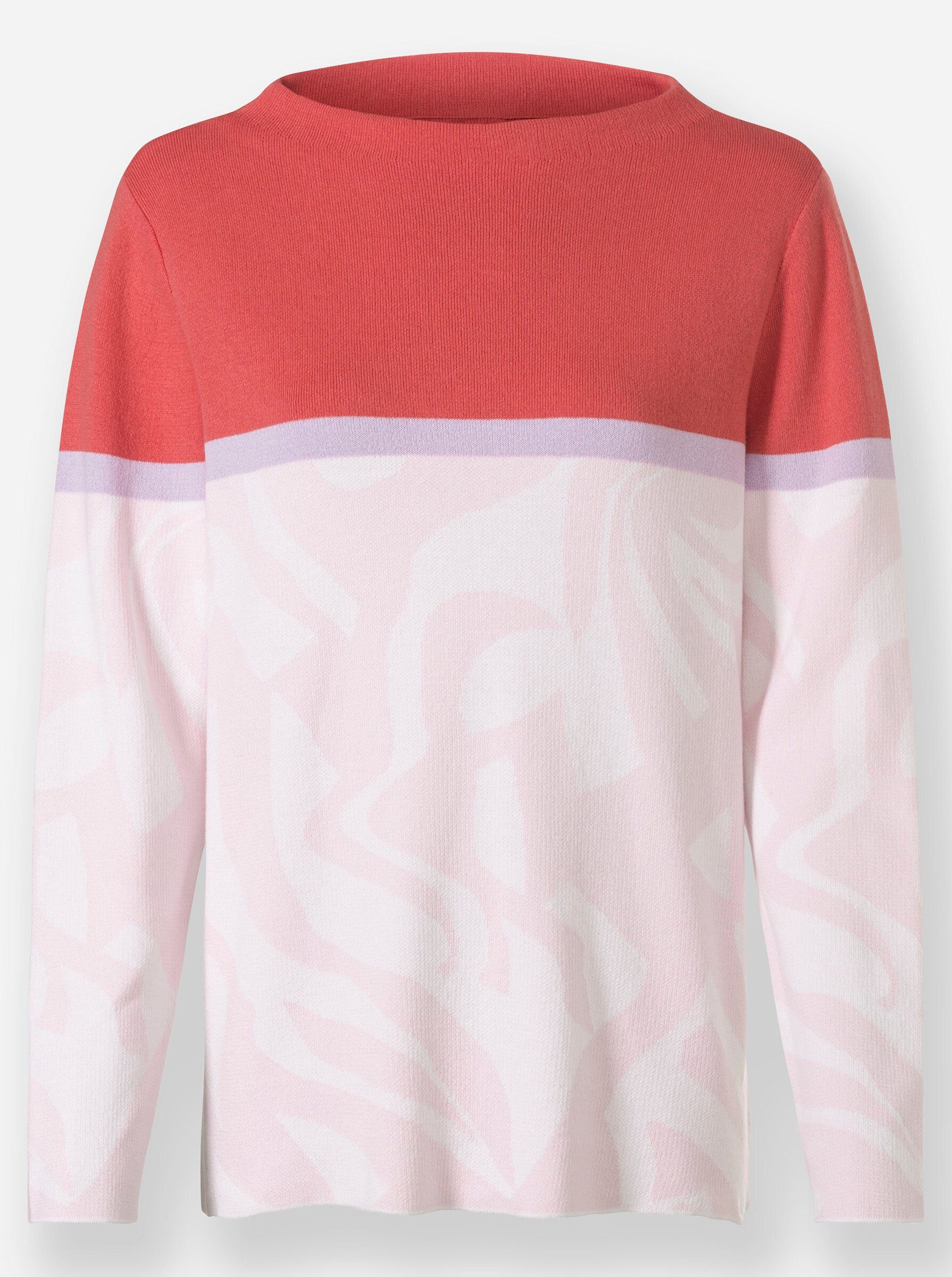 Strickpullover Pullover Langarm Feinstrick, Jacquard