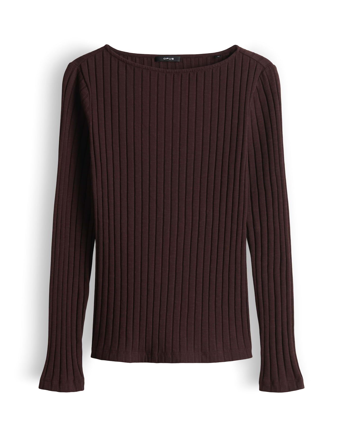 OPUS Langarmshirt SOVKE aus Baumwoll Mix figurbetont geschnitten, U-Boot-Au günstig online kaufen