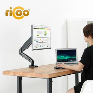 RICOO TS9311 Monitor-Halterung, (bis 32 Zoll, Tischhalter Monitorständer Gasfeder Tisch Bildschirm schwenkbar)