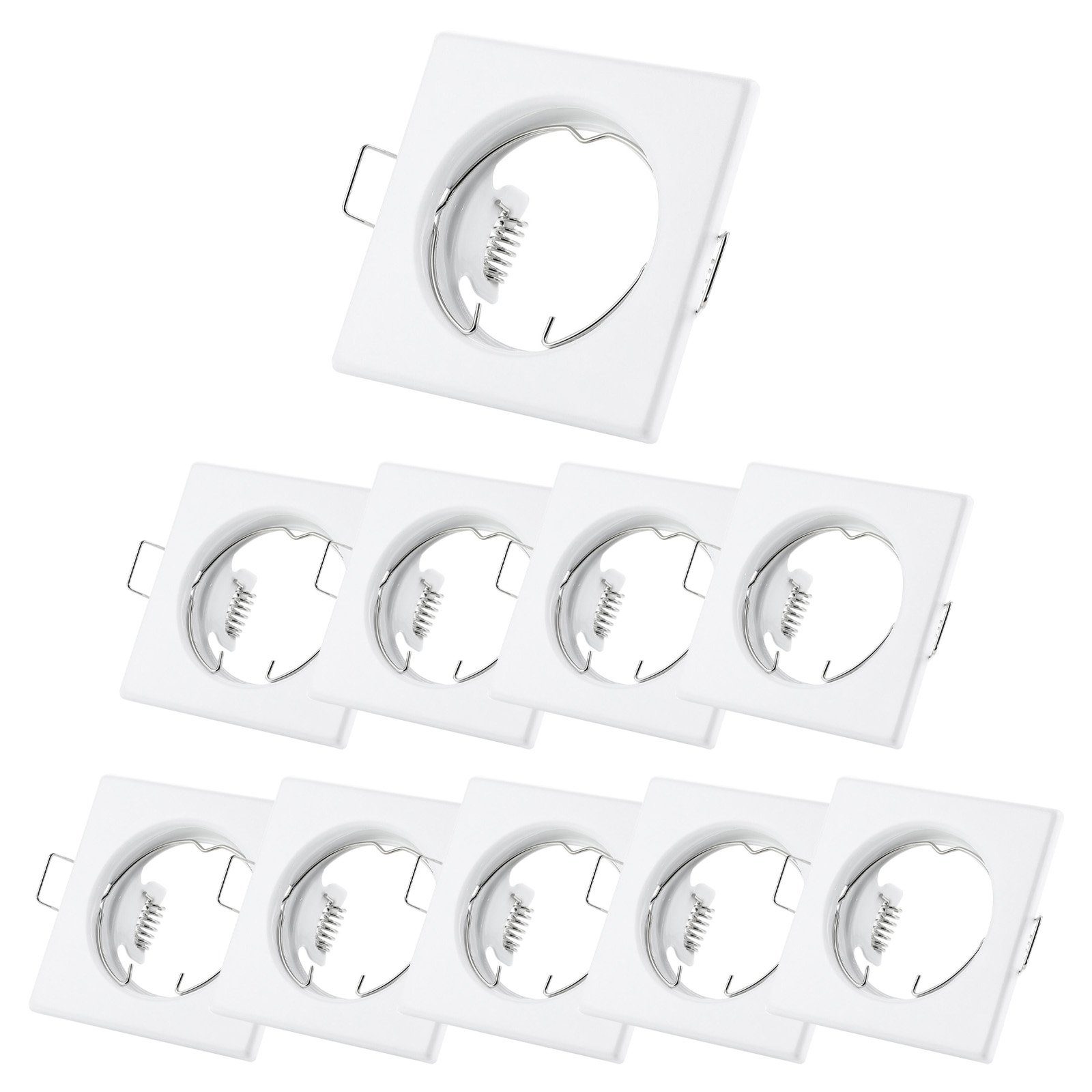 Sweet LED Deckenspot 10er Set eckig GU10 Einbaustrahler matt-weiß 230V, ohne Leuchtmittel, Einbauspots, Deckenlampe