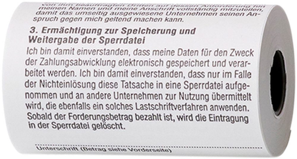 Heipa Endlospapier Thermorolle 57 x 35 x 12mm /14m weiß mit SEPA-Lastschrift VE=50 Stück