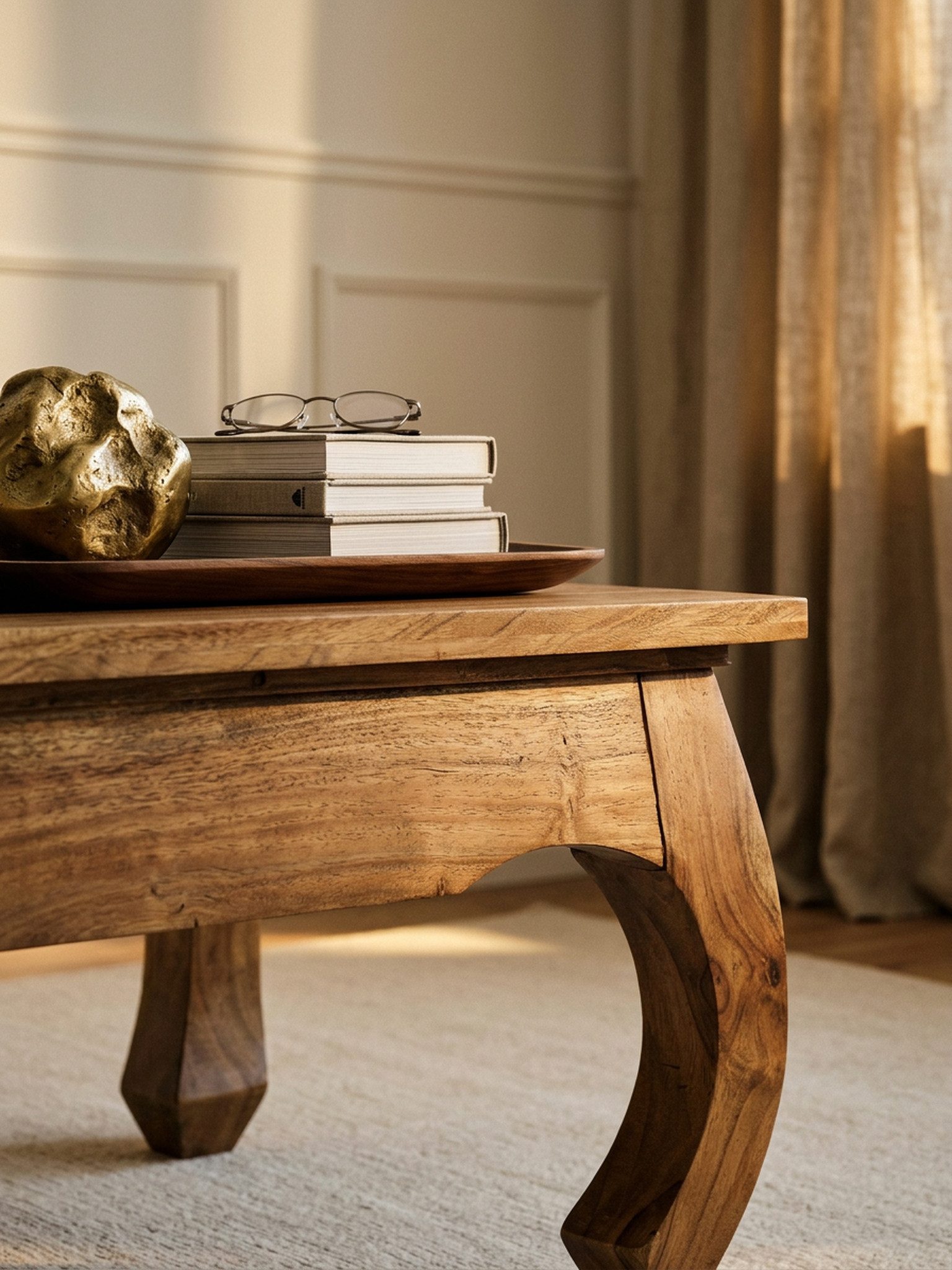 KADIMA DESIGN Couchtisch Couchtisch Massiv-Holz 110 cm breit Wohnzimmer-Tisch Design, dunkel-braun Landhaus-Stil Beistelltisch