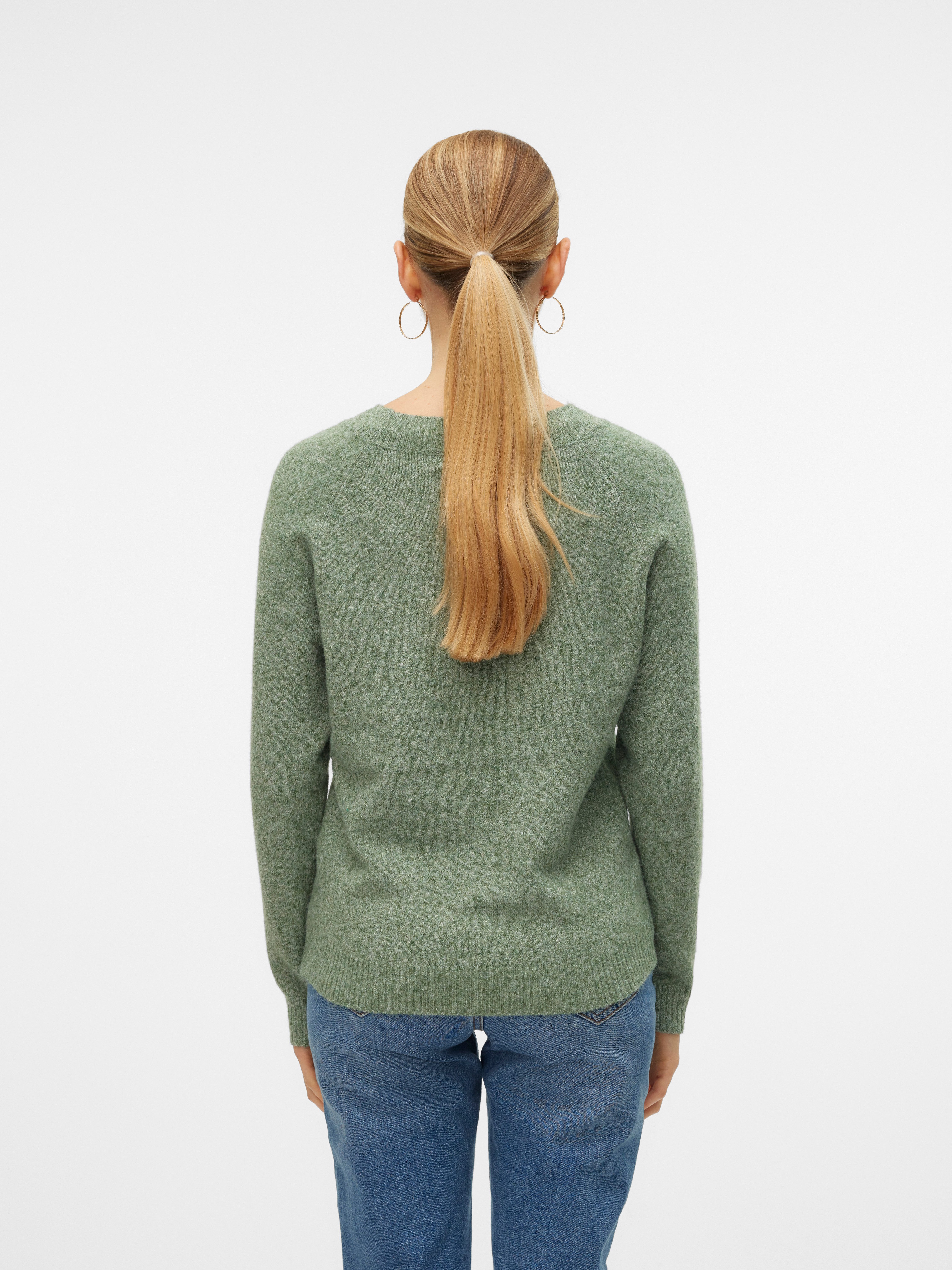 Vero Moda Rundhalspullover VMDOFFY LS O-NECK BLOUSE GA NOOS Materialmix, regular fit