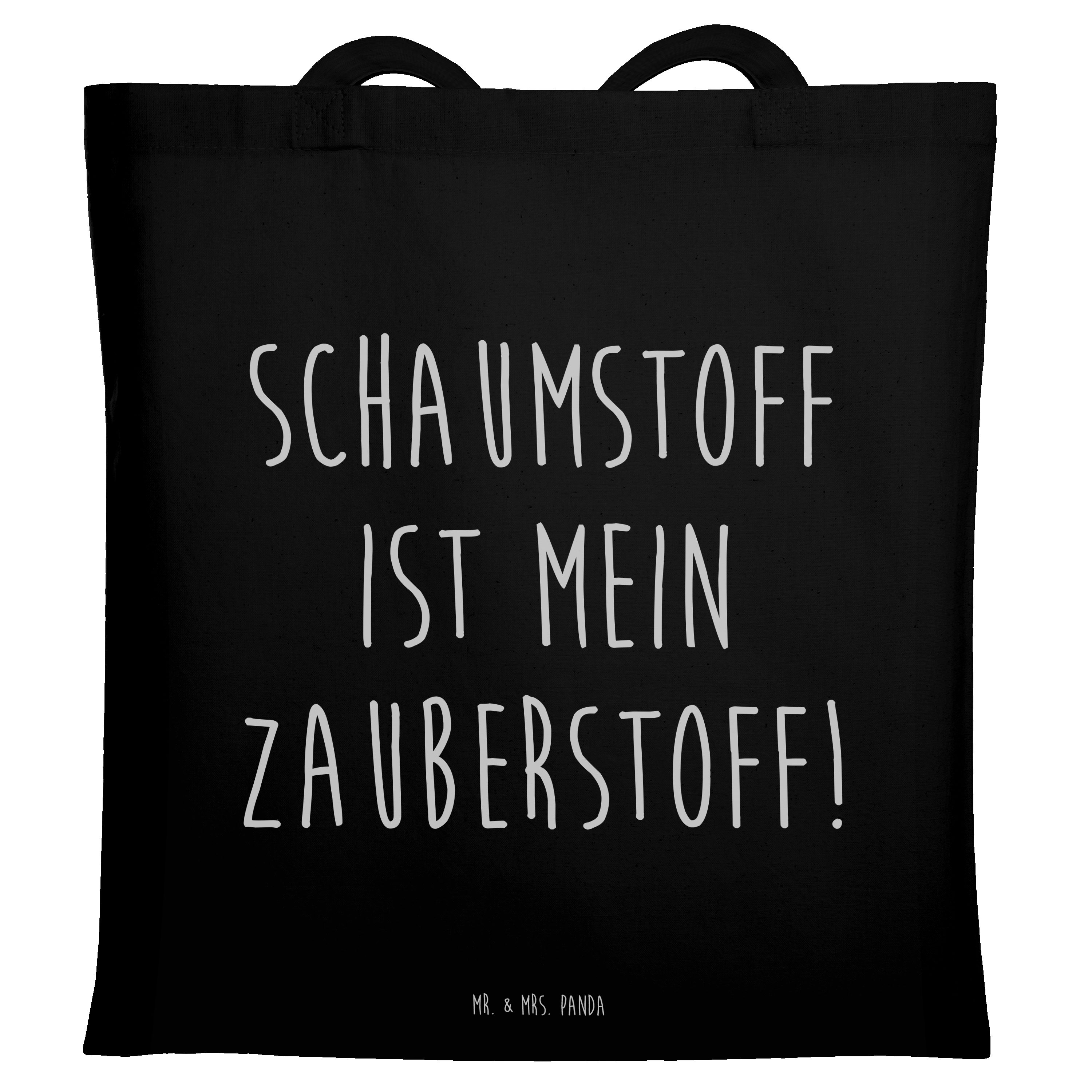 Tragetasche Schaumstoff ist mein Zauberstoff! - Schwarz - Geschenk, Jutebeutel, A