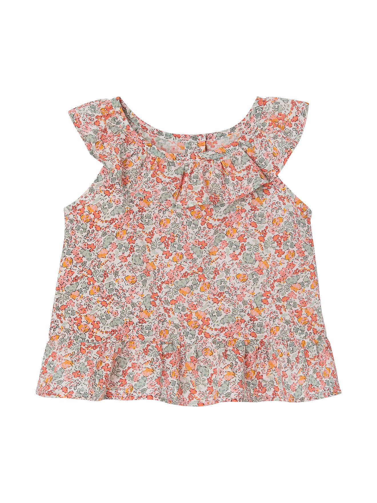 vertbaudet Kurzarmbluse Ärmellose Bluse mit Print Mädchen Baby