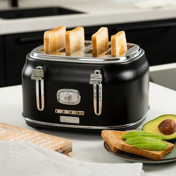 Westinghouse Toaster Retro Früstücksset, 4 kurze Schlitze, für 4 Scheiben, 1750 W, Wasserkocher 1,7 L Volumen 2200 W 360° Sockel