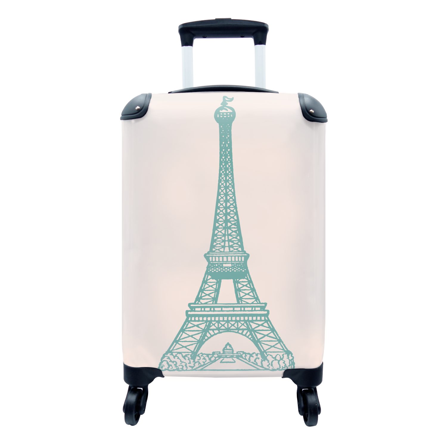 MuchoWow Handgepäckkoffer Paris - Eiffelturm - Illustration, 4 Rollen, Reisetasche mit rollen, Handgepäck für Ferien, Trolley, Reisekoffer