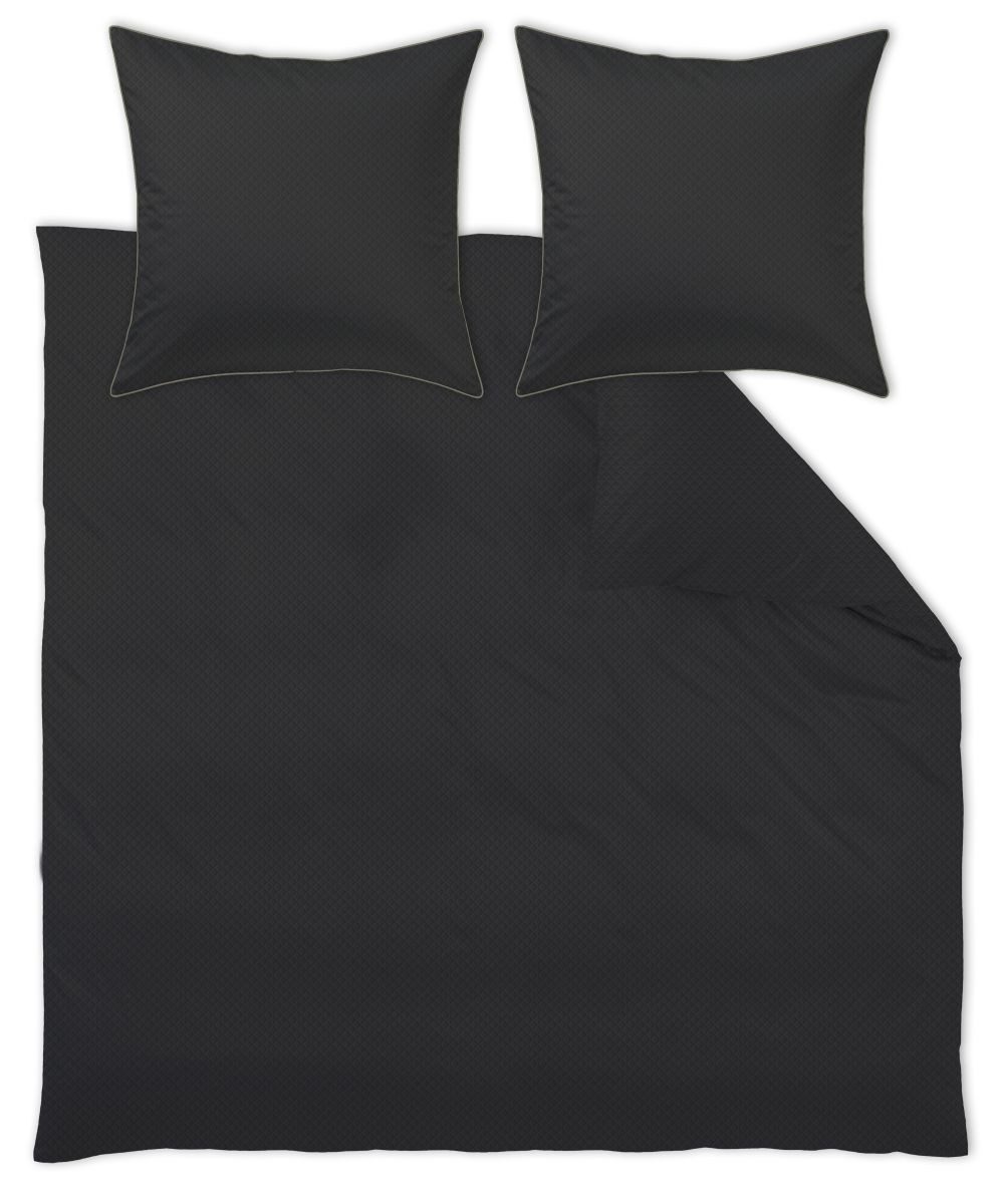 Curt Bauer Bettwäsche Mako-Brokat-Damast Arezzo ebenholz 140 cm x 200 cm, Bettbezug Kopfkissenbezug Set kuschelig weich hochwertig