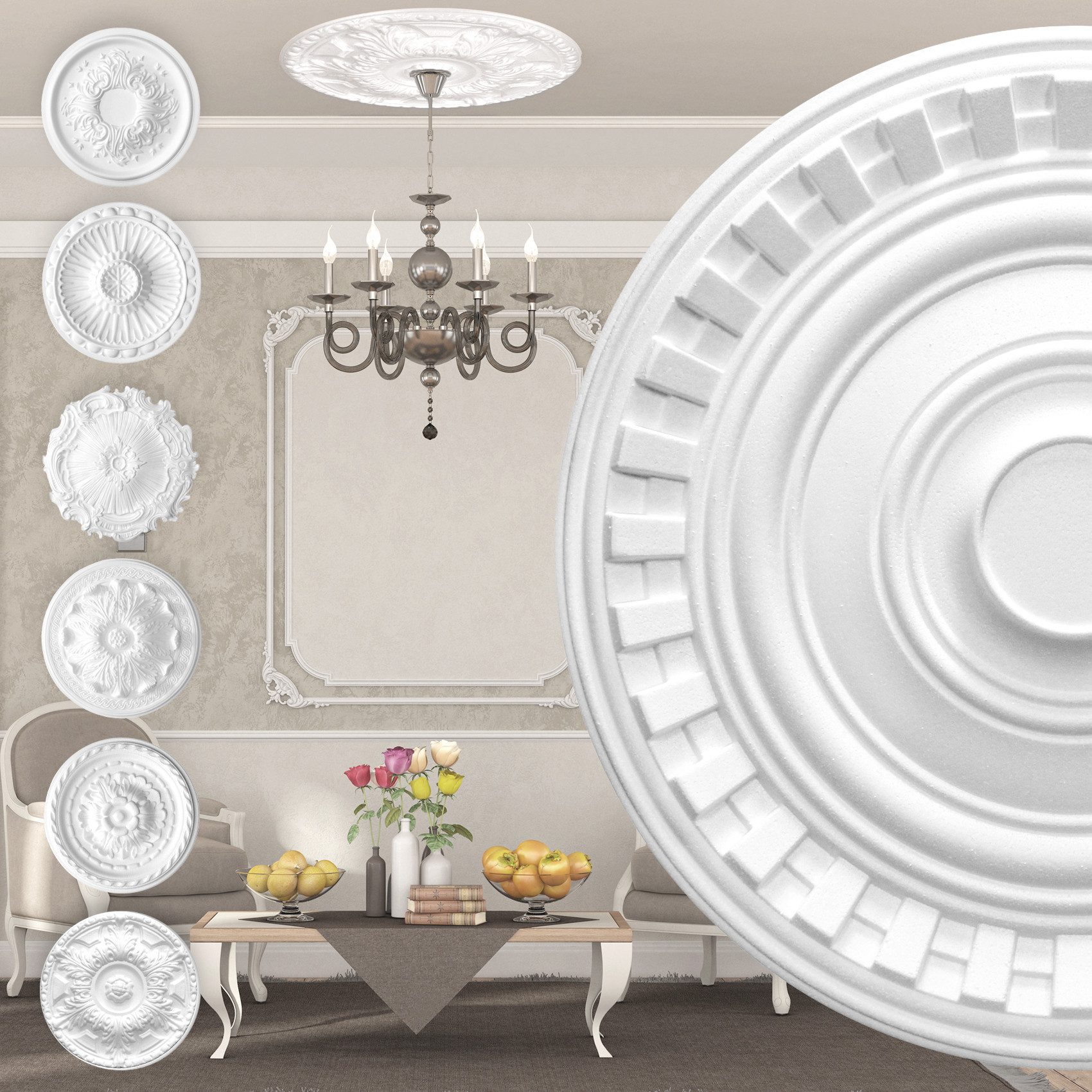 marbet design Wanddekoobjekt R-27 (Stuckrosette aus günstig online kaufen
