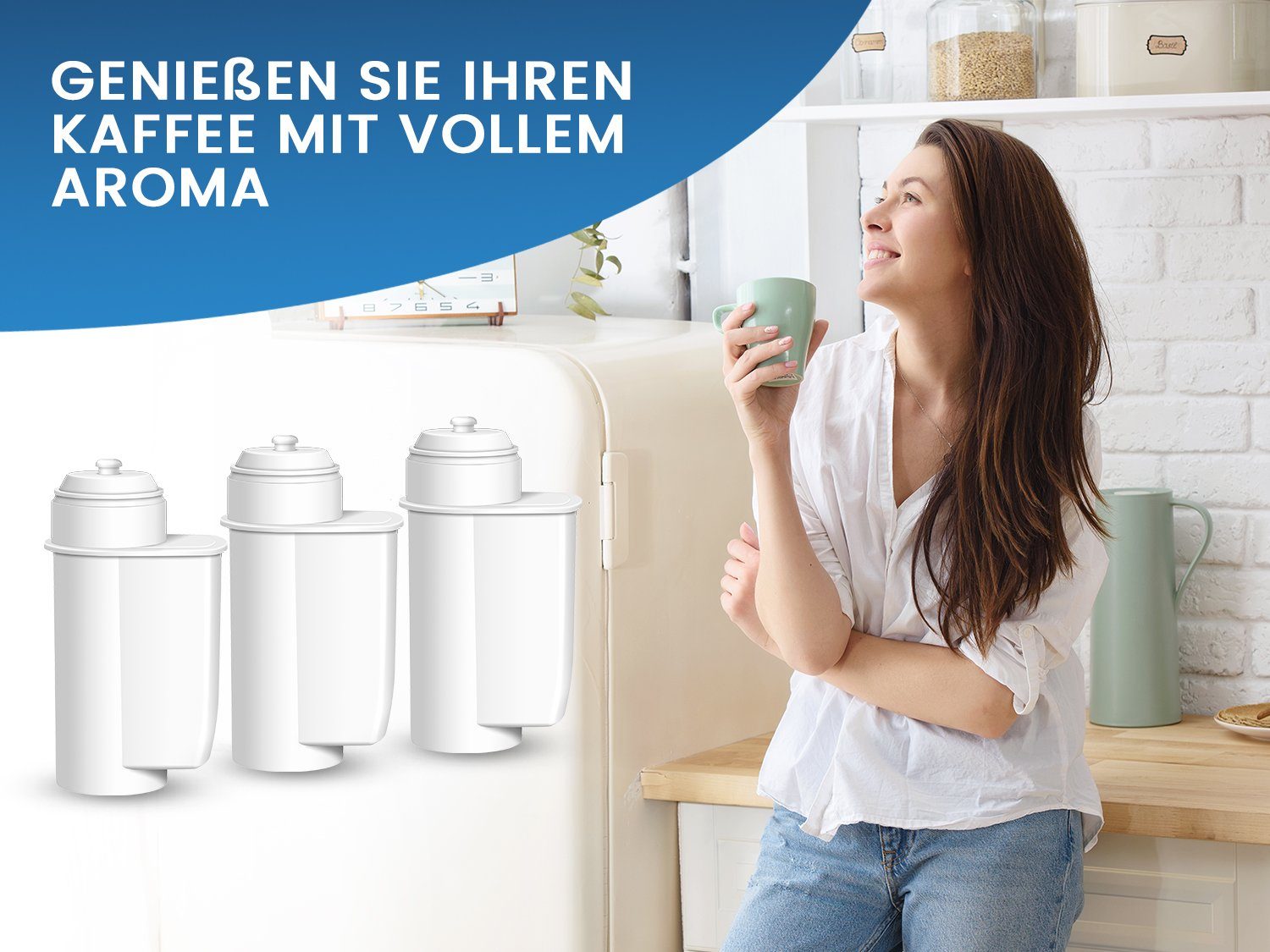 PearlCo Kalk- und Wasserfilter Coffee+ Pack 03 komp. mit Brita Intenza Filter Kaffeevollautomaten, Zubehör für Siemens EQ Series, TZ70003, Bosch TCZ7003, Brita Intenza Filter