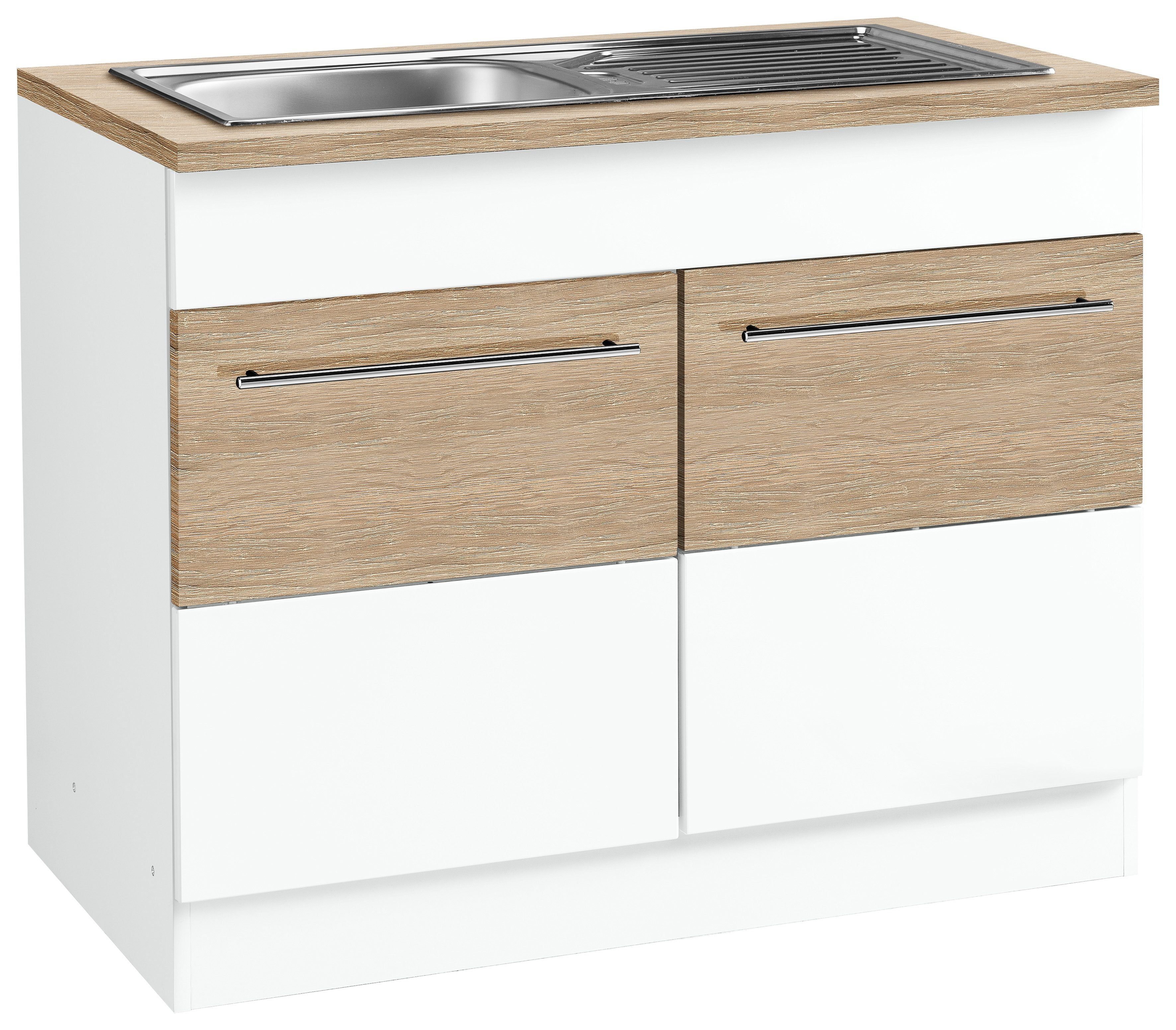 KOCHSTATION Spülenschrank KS-Trient 100 cm breit, inkl. Einbauspüle