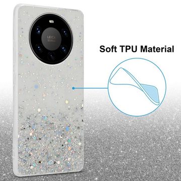 Cadorabo Handyhülle Huawei MATE 40 PRO Huawei MATE 40 PRO, Flexible TPU Silikon Handy Schutzhülle - Hülle - mit Glitzer