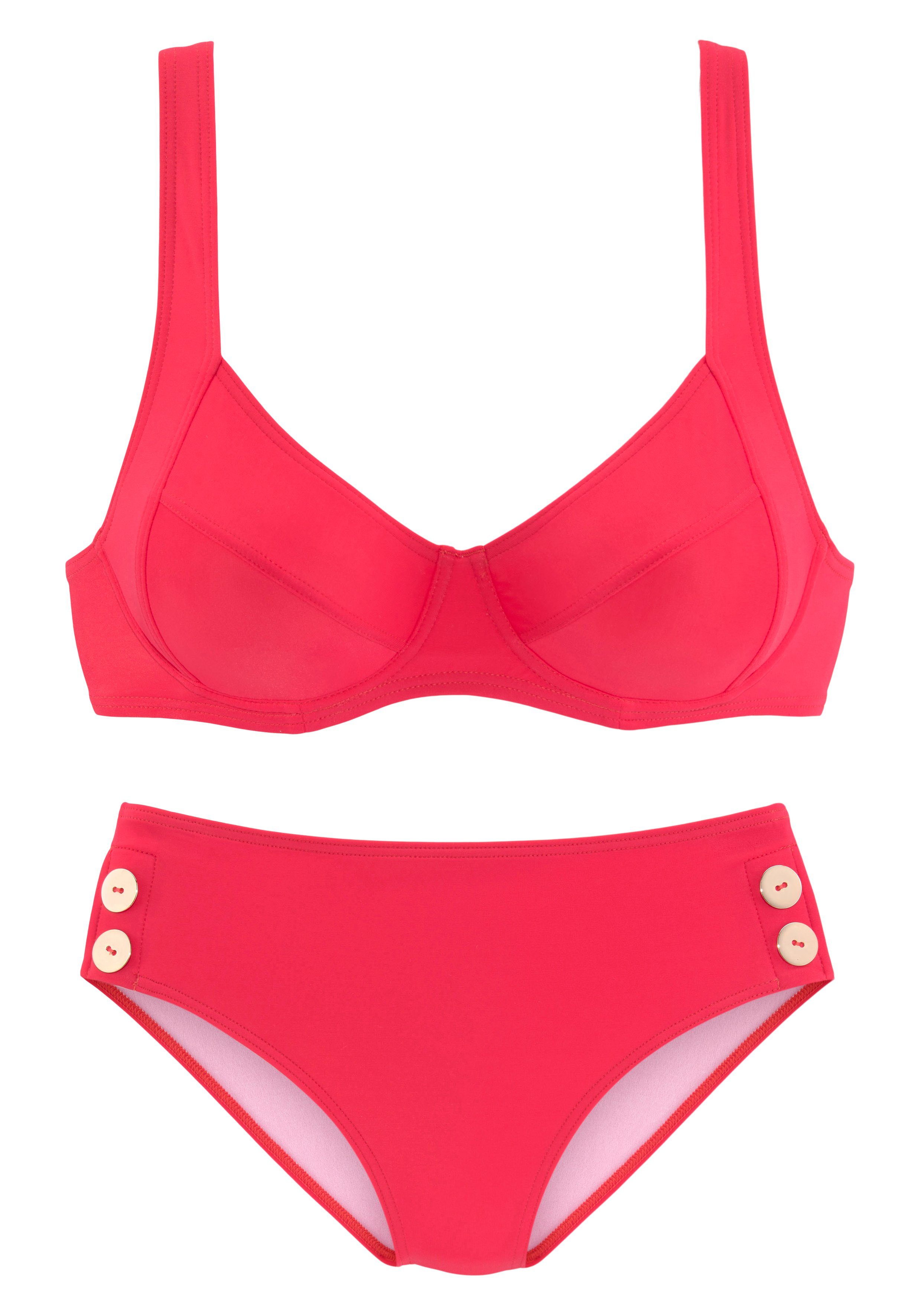Vivance by Lascana Bügel-Bikini mit goldfarbenen Zierknöpfen – Bild 2 von 4