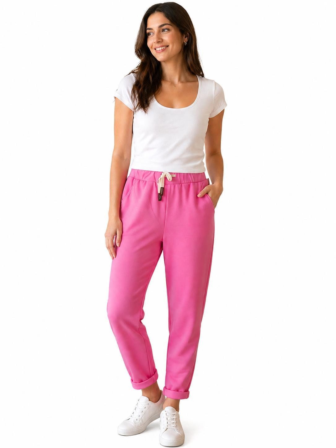 Jogginghose Damen Jogginghose mit Kordelzug – Bequeme Freizeithose mit Taschen