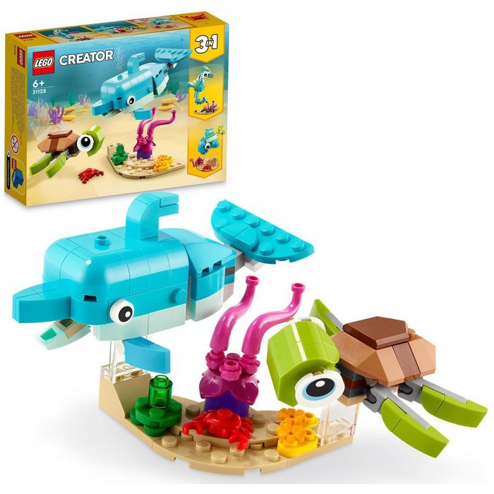 LEGO® Konstruktionsspielsteine Delfin und Schildkröte (31128) LEGO® Creator 3in1 (137 St) Made in Europe