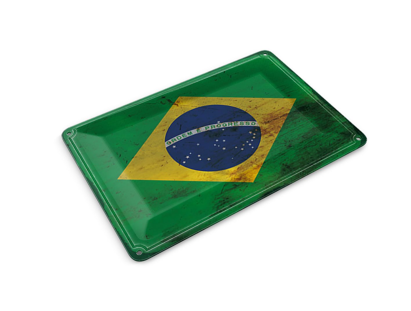 Femer GmbH Postkarte Flagge Brasilien 14x10 cm Flag of Brazil Rost, unfrankiert