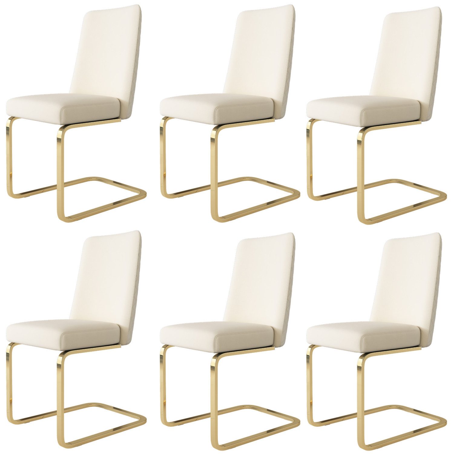 Flieks Freischwinger (Set, 6 St), 6er Set Esszimmerstühle Polsterstuhl Schw günstig online kaufen