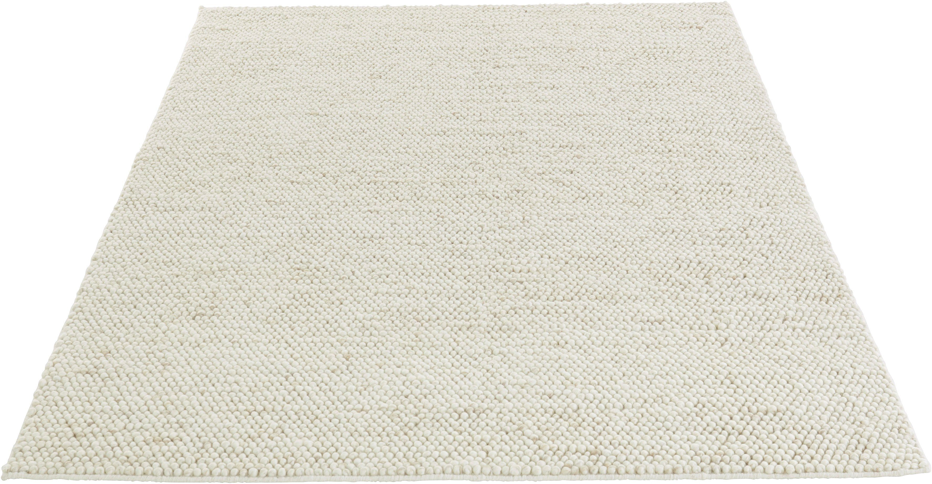 Wollteppich Ainhoa, LeGer Home by Lena Gercke, rechteckig, Höhe: 14 mm, einfarbig, Wolle, Handweb Teppich, Wohnzimmer, Schlafzimmer, Esszimmer