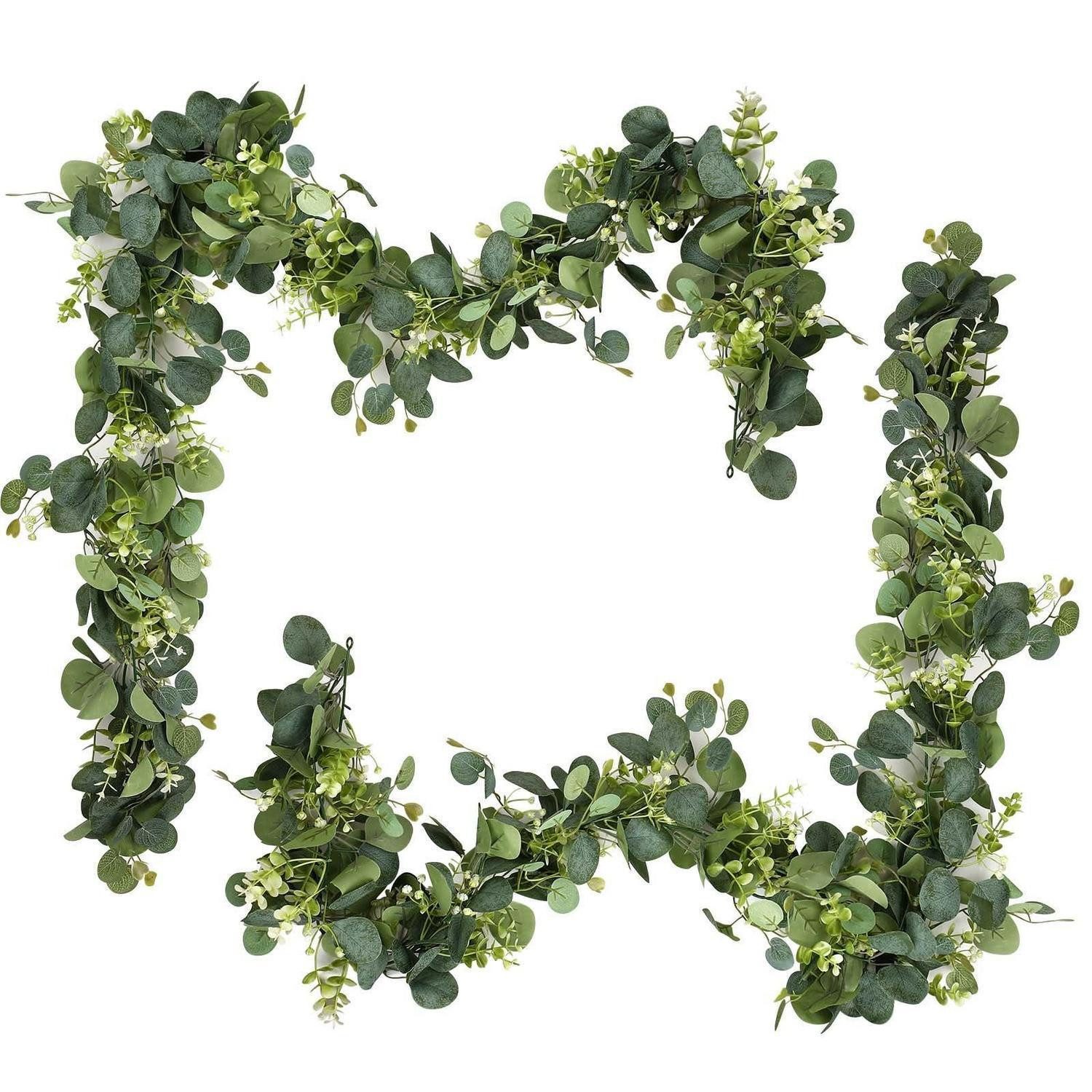 Kunstgirlande Girlande Eukalyptus 2er-Set 1.8m Grün, LuxusKollektion, Höhe 5 cm