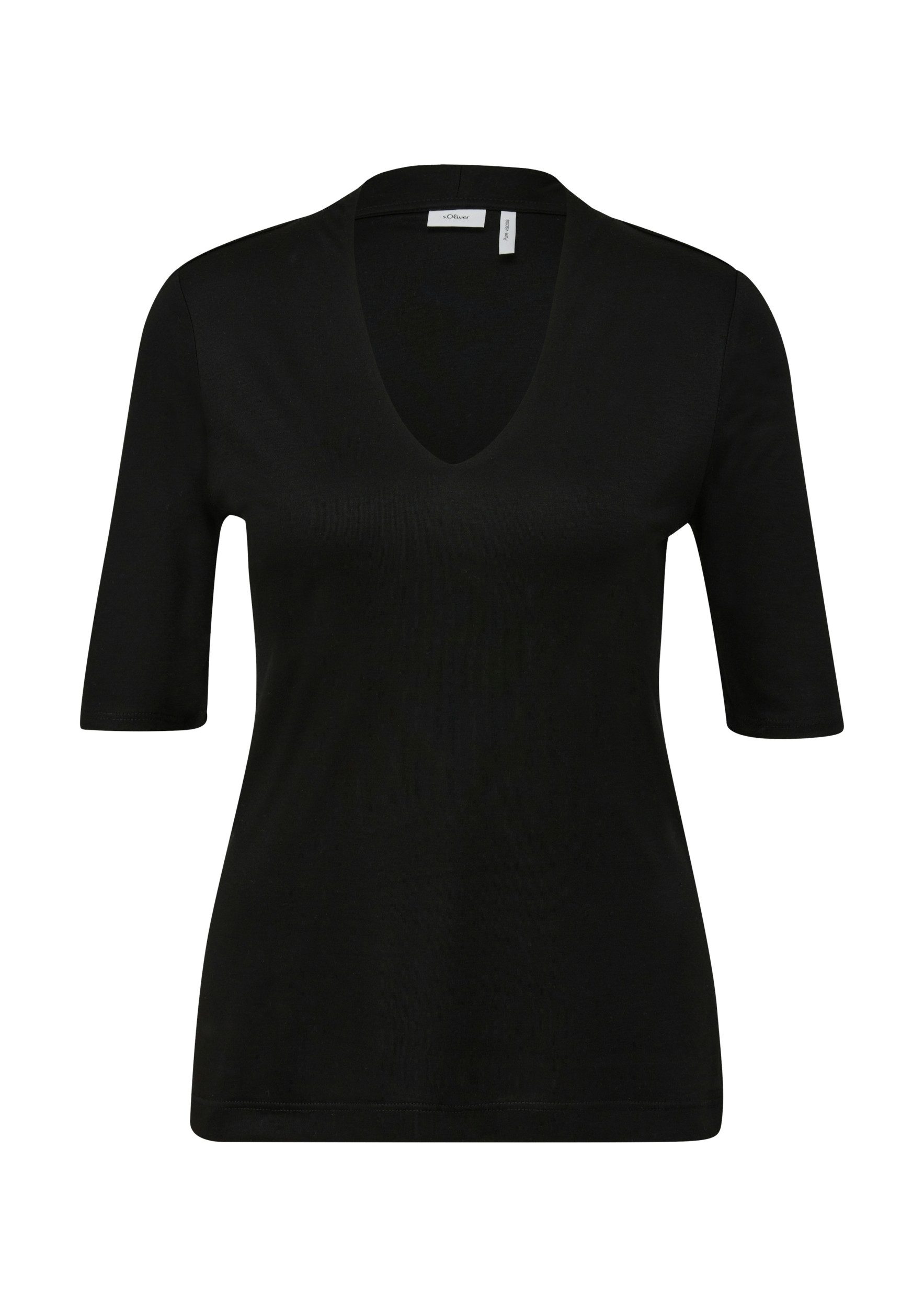 s.Oliver T-Shirt – elegantes Basic für Alltag, Büro oder Freizeit Verlänger günstig online kaufen