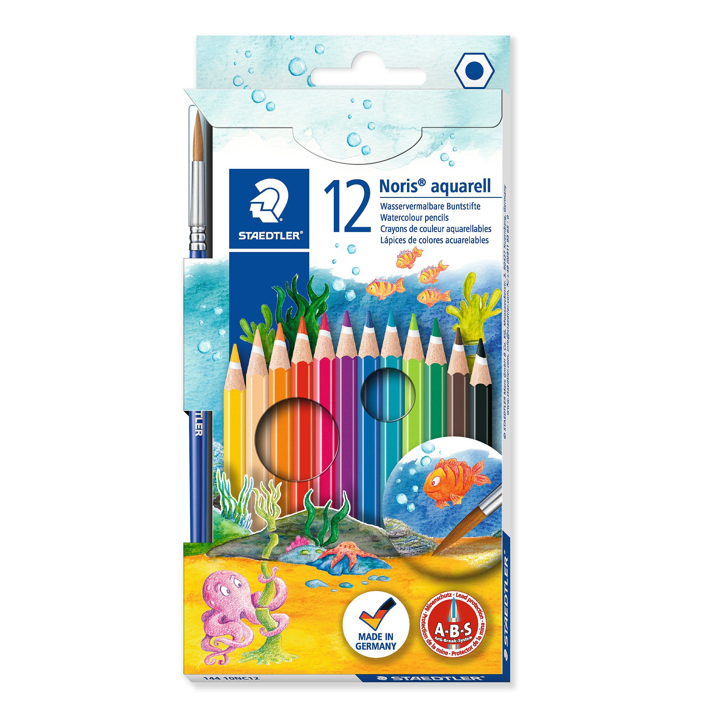 STAEDTLER Aquarellstifte Aquarell-Farbstifte, (12-tlg), Noris Club