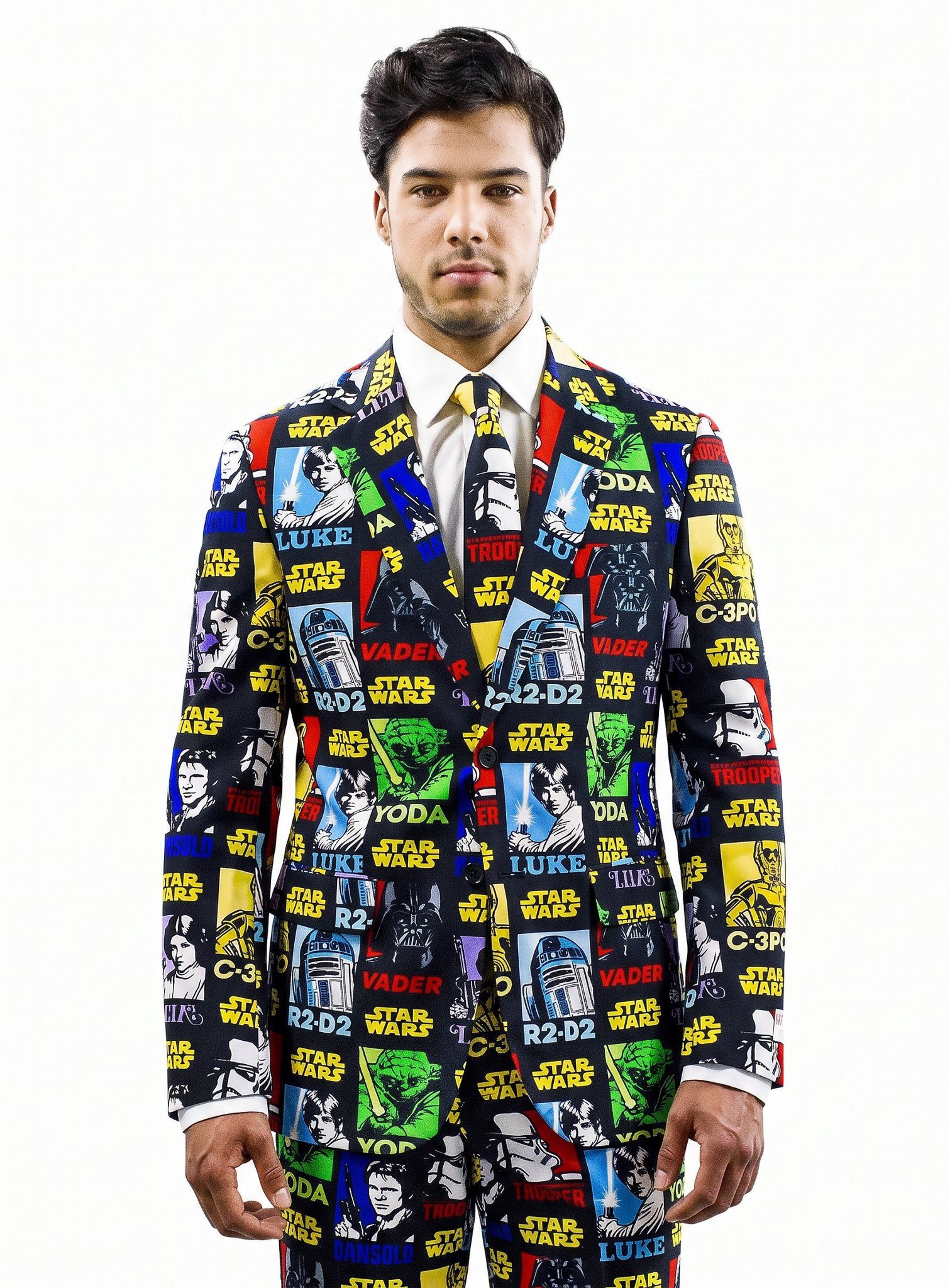 Opposuits Kostüm Slim-fit Sakko - Karneval Faschingskostüm Herren, Auch ohne Hose top: stylishes Sakko mit Krawatte