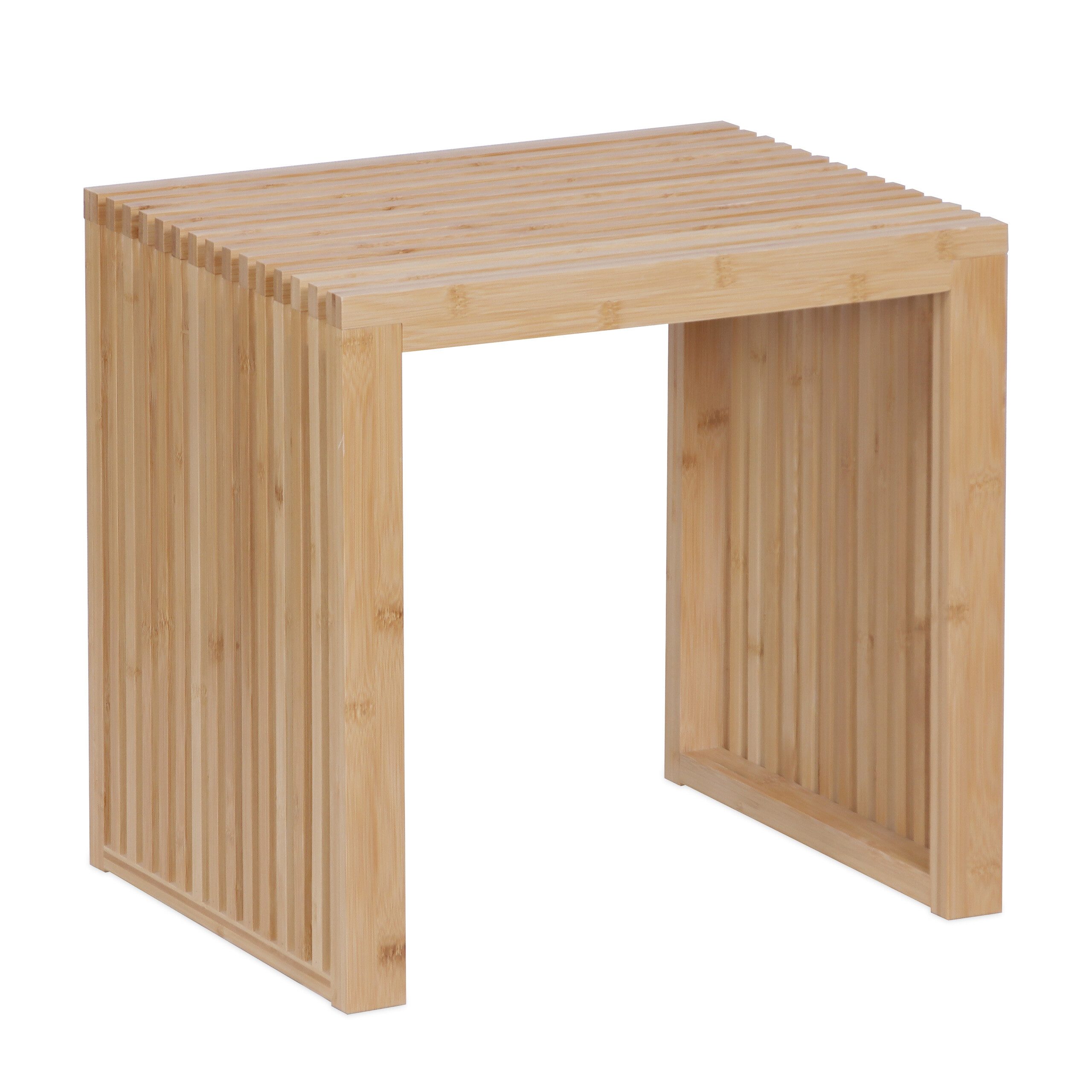 relaxdays Sitzbank Minimalistische Sitzbank aus Bambus (1-St), natur, L