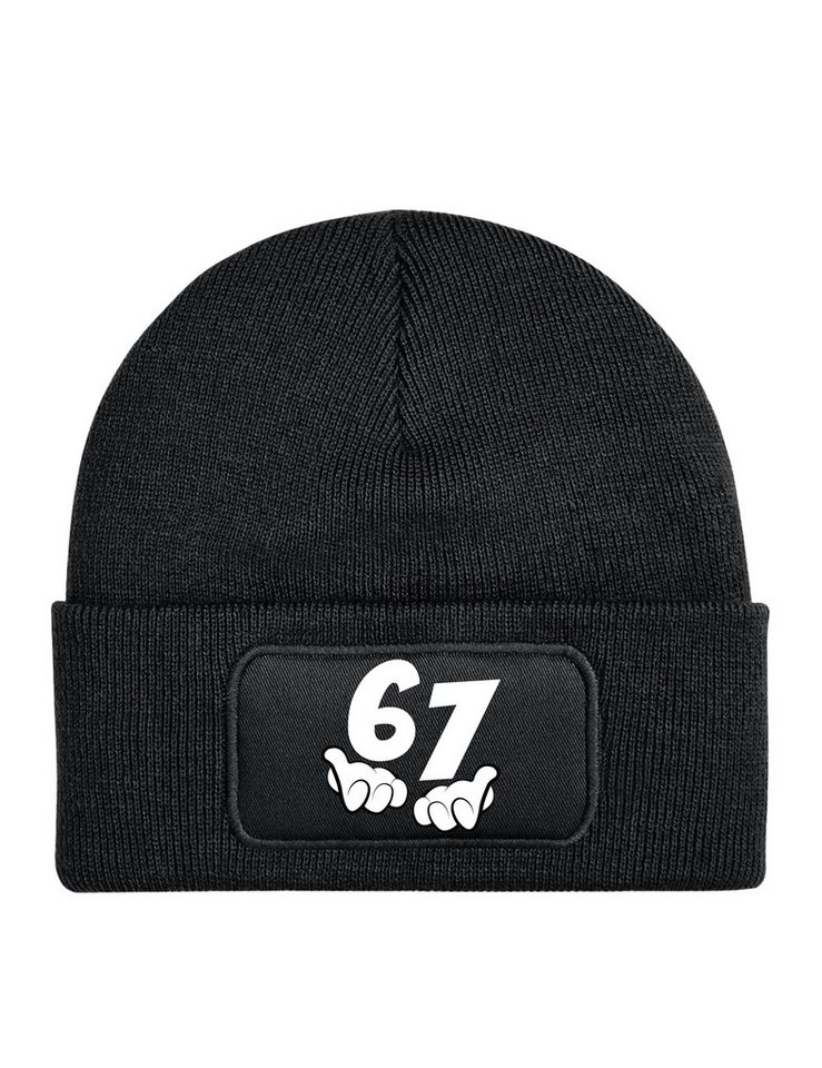 Youth Designz Beanie Unisex Kinder Beanie Mütze "67" echte Dorfkinder Print Geschenk mit lustigem Aufdruck für Jungen und Mädchen Statement