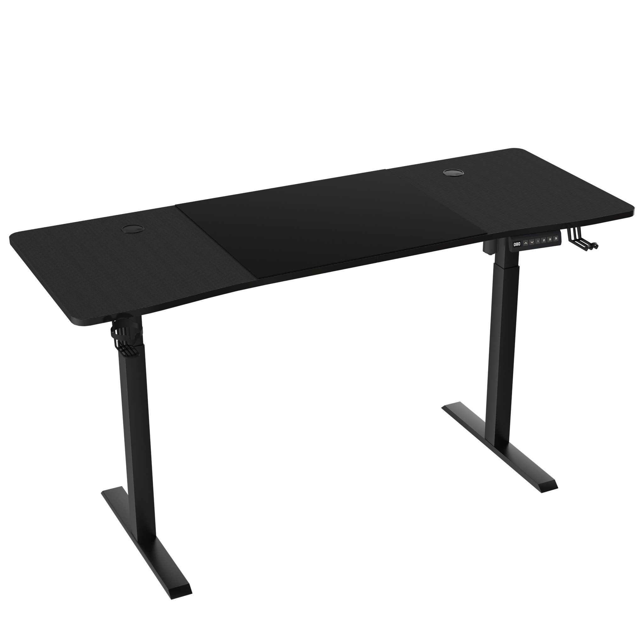 FIVMEN Schreibtisch Höhenverstellbar Stehschreibtisch Computertisch Gaming Tisch, Bürotisch Studien-Laptoptisch mit Tray und Kopfhörerhaken