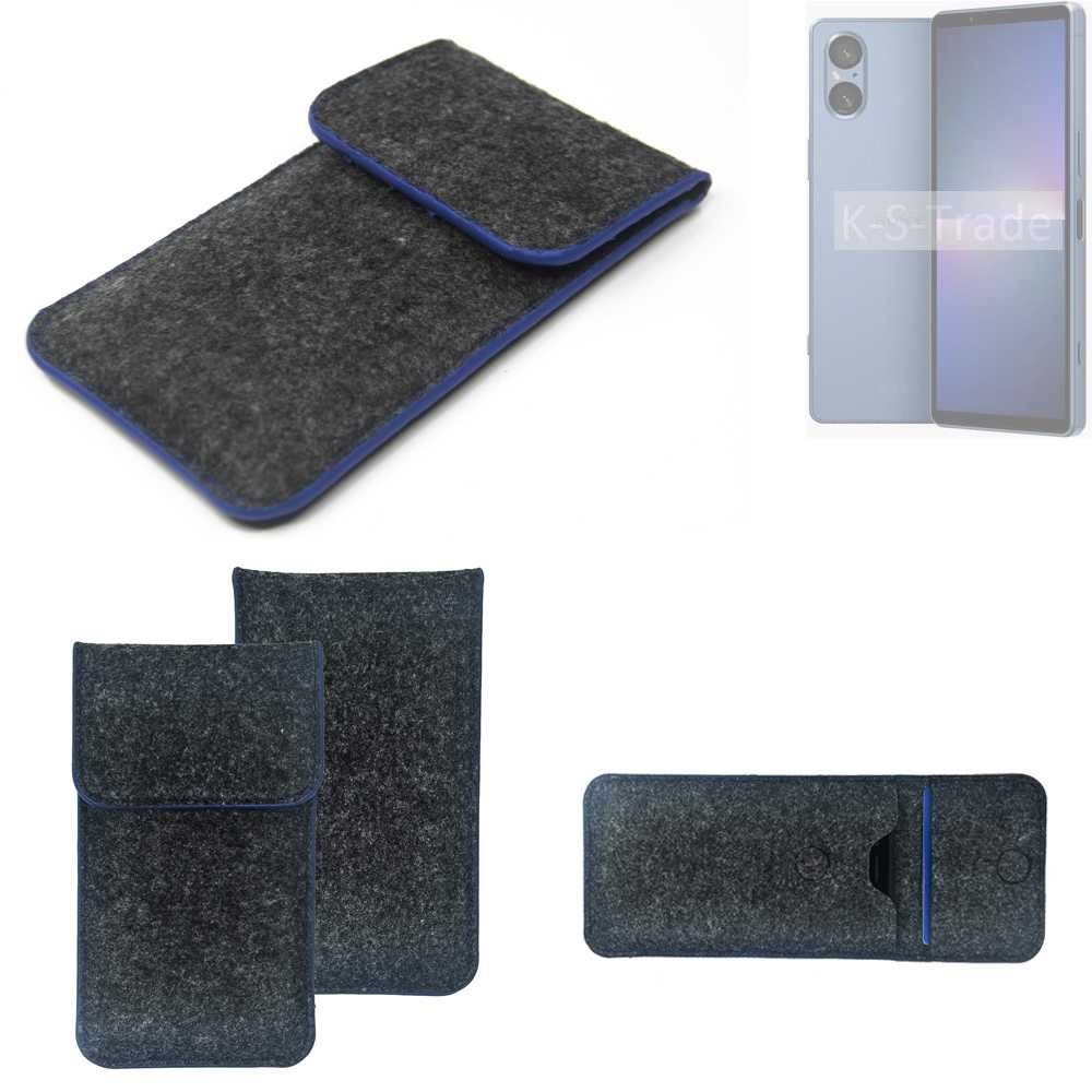 K-S-Trade Handyhülle für Sony Xperia 5 V, Handy-Hülle Schutz-Hülle Filztasche Pouch Tasche Case Sleeve