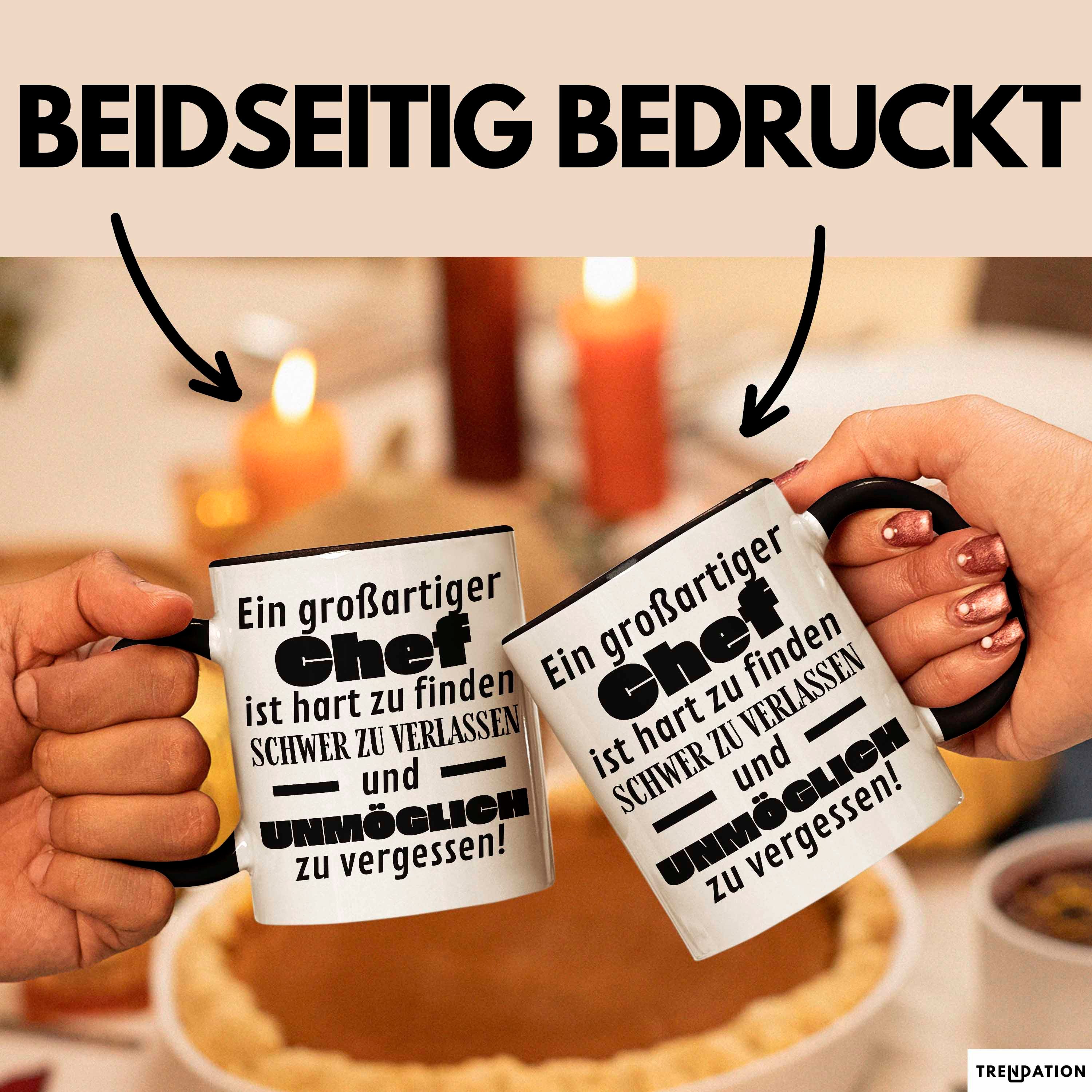 Trendation Tasse Chef Abschied Geschenk Tasse Abschiedsgeschenk für Chef Hart Zu Finden