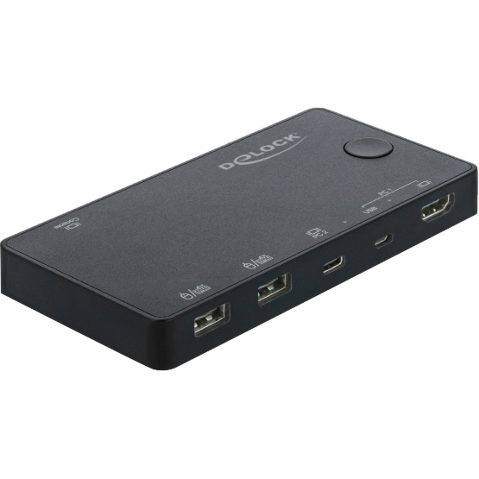 Delock HDMI / USB-C™ KVM Switch 4K 60 Hz mit USB 2.0 Netzwerk-Switch