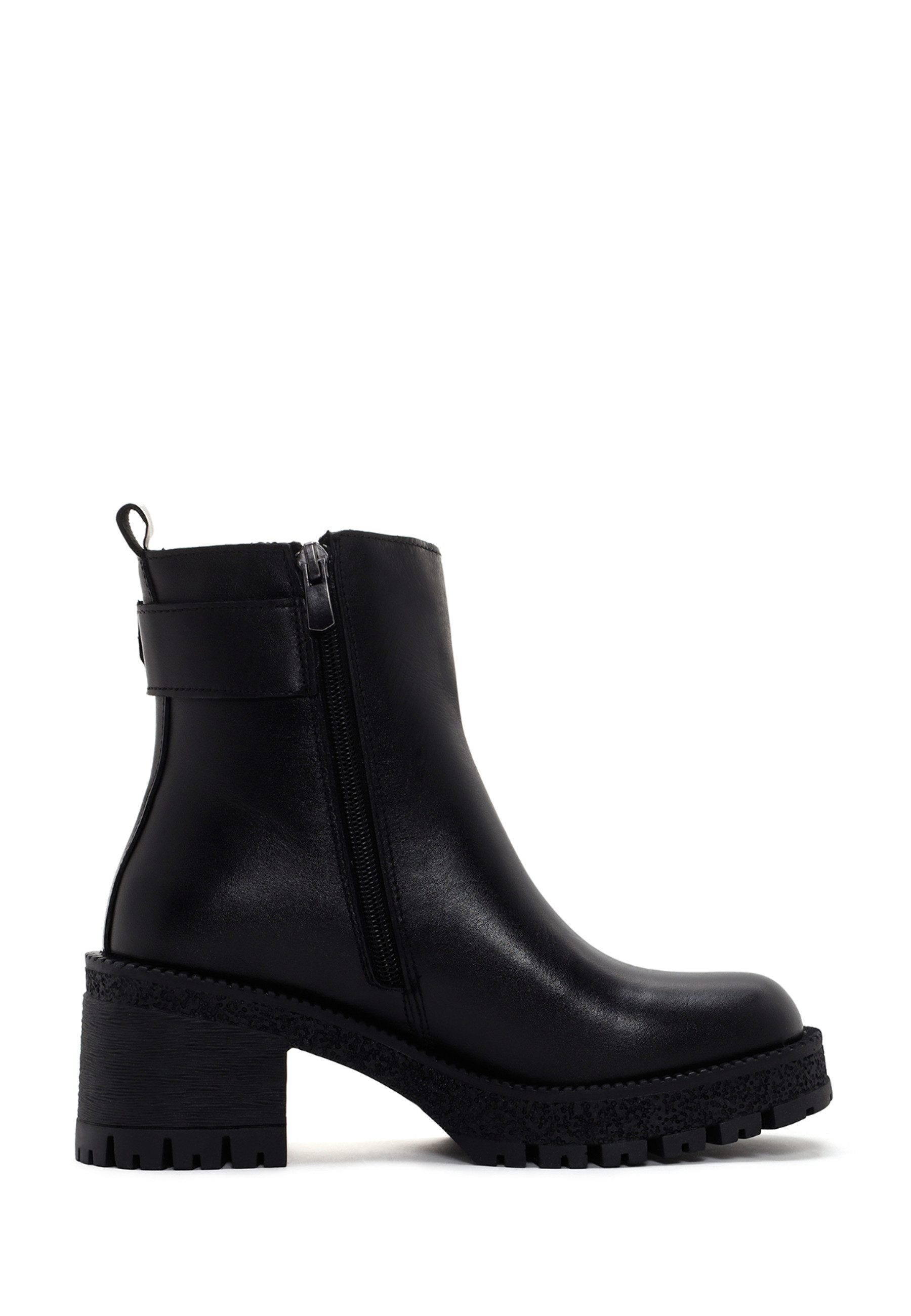 Derimod Absatz-Stiefeletten aus Leder Ankleboots Reißverschluss, Leder-Textil-Futter, Absatz 4,5 cm