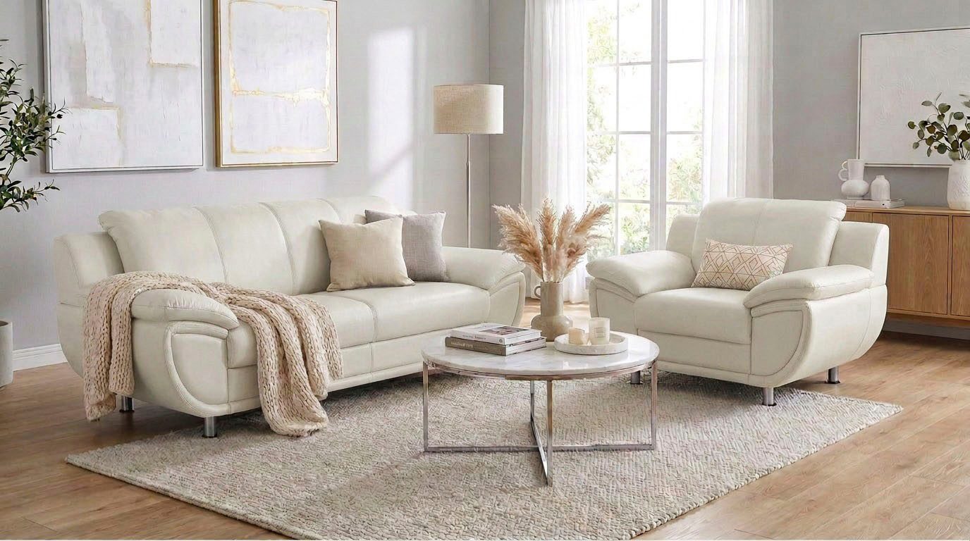 TRENDMANUFAKTUR 2-Sitzer Rondo 178 cm, 2-Sitzer, komfortabel, Federkern optional, Chromfüße, Couch wahlweise mit Federkern und in verschiedenen Bezügen bestellb – Bild 3 von 5