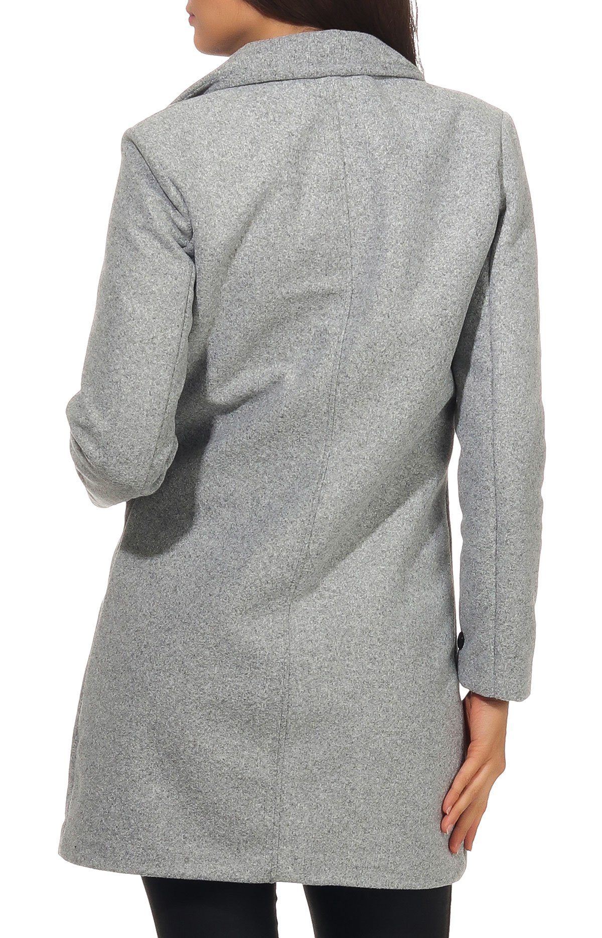 malito more than fashion Trenchcoat malito Damen Kurzmantel, edle Jacke mit Knöpfen, schicke Übergangjac Übergangsmantel mit Knopfverschluss