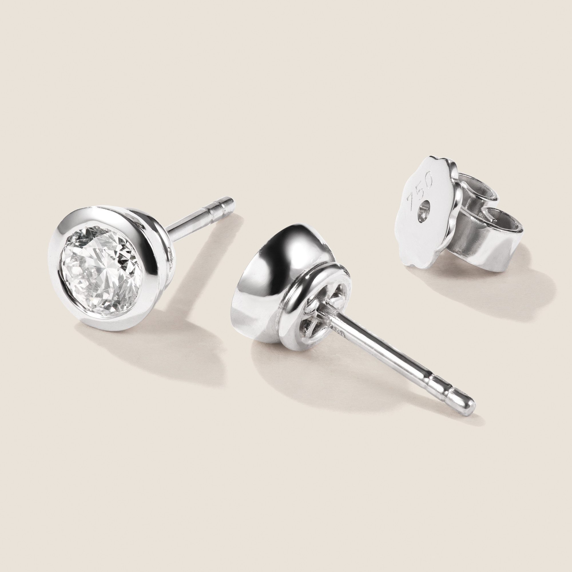 Webgoldschmied Paar Ohrstecker Diamant Ohrstecker 750 Weißgold 0,86 ct G/VS, Originalphotos, nicht im Photoshop bearbeitet