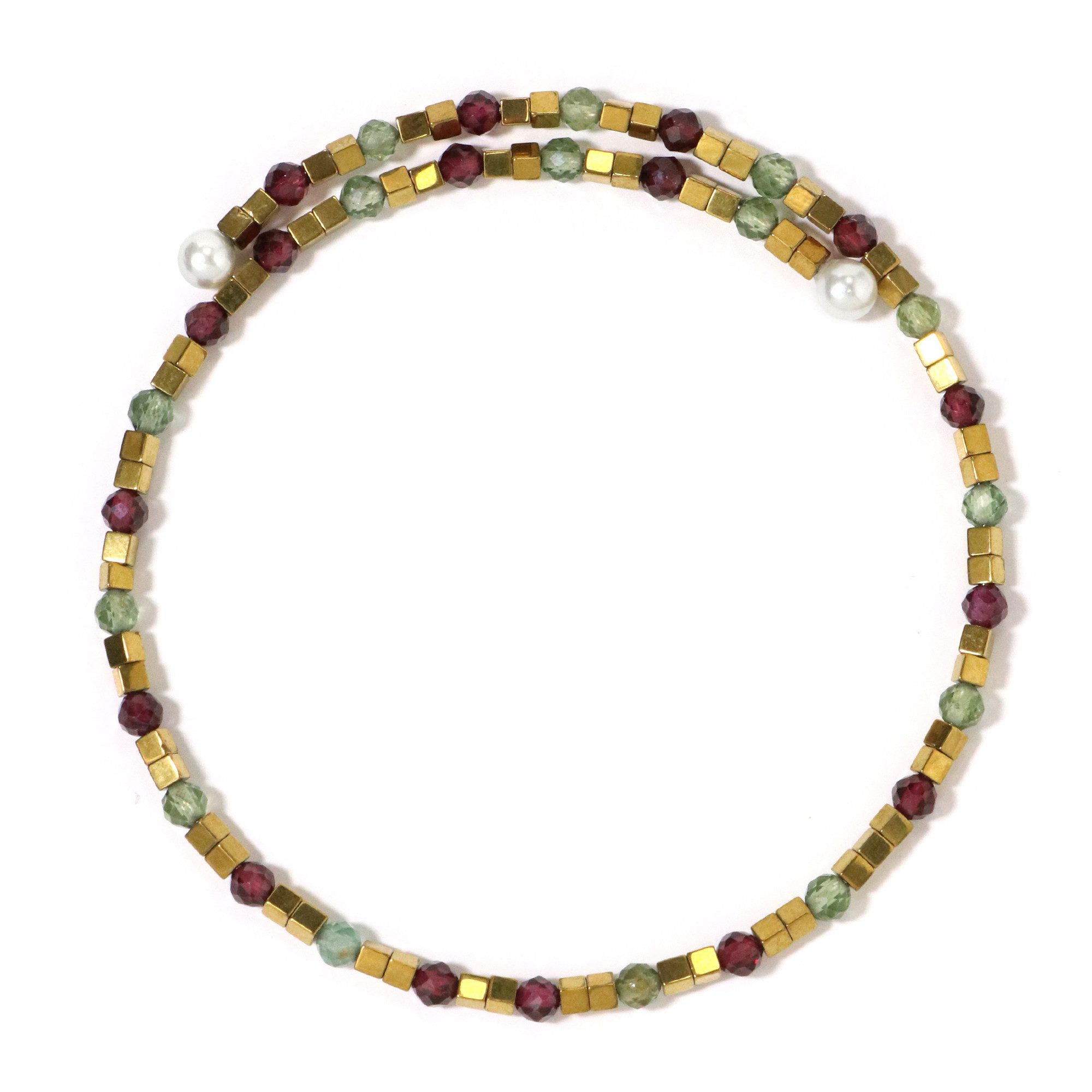 Cavill Armreif Cavill Armreif Stahl mit 3,63 ct Granat, 4,62 ct Apatit & Perlen (1-tlg)