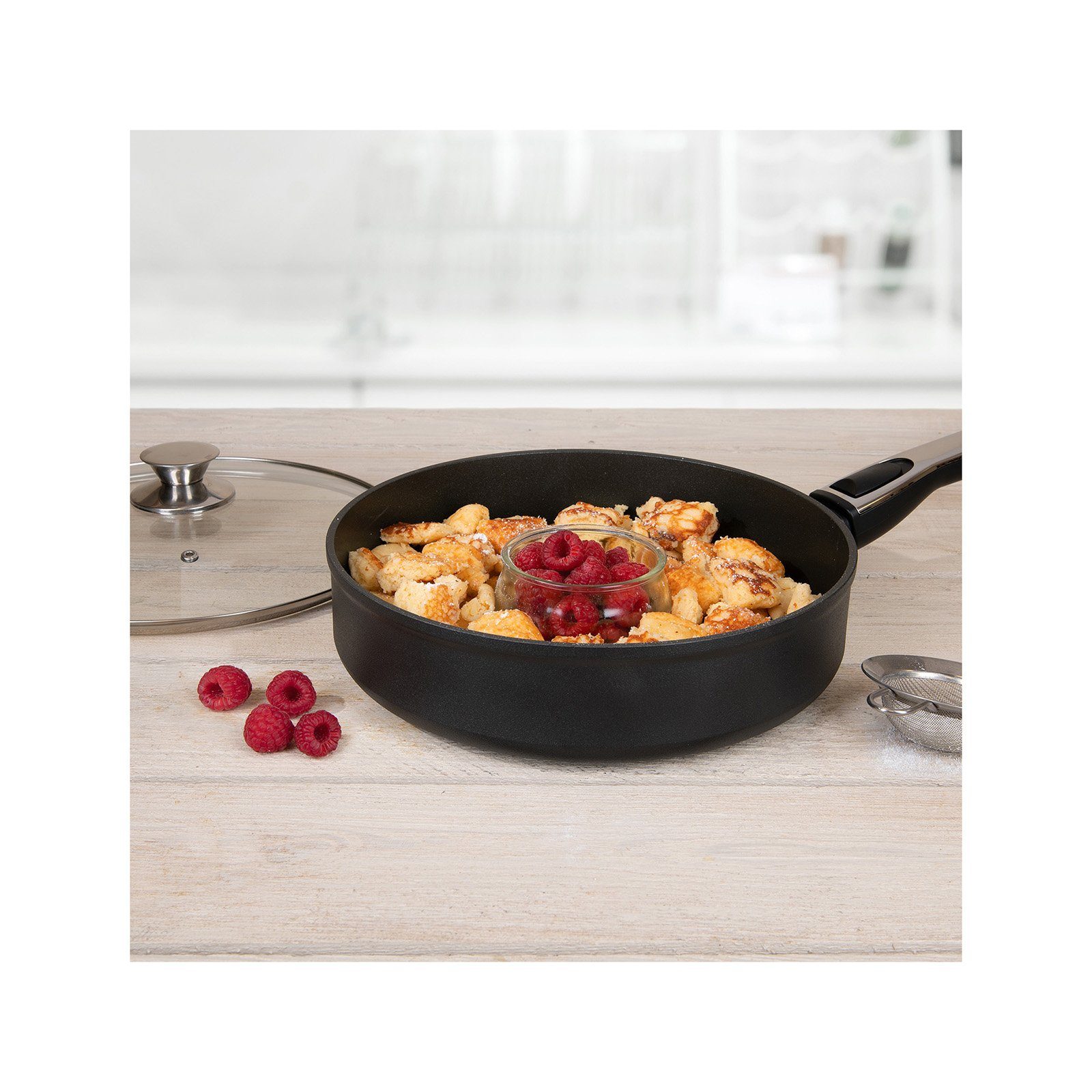 Genius Bratpfanne Cerafit Plasma Pfannen Set 5 tlg, Schmorpfanne, Keramik, Keramik (5 tlg. SET), Backofengeeignet bis 260°C