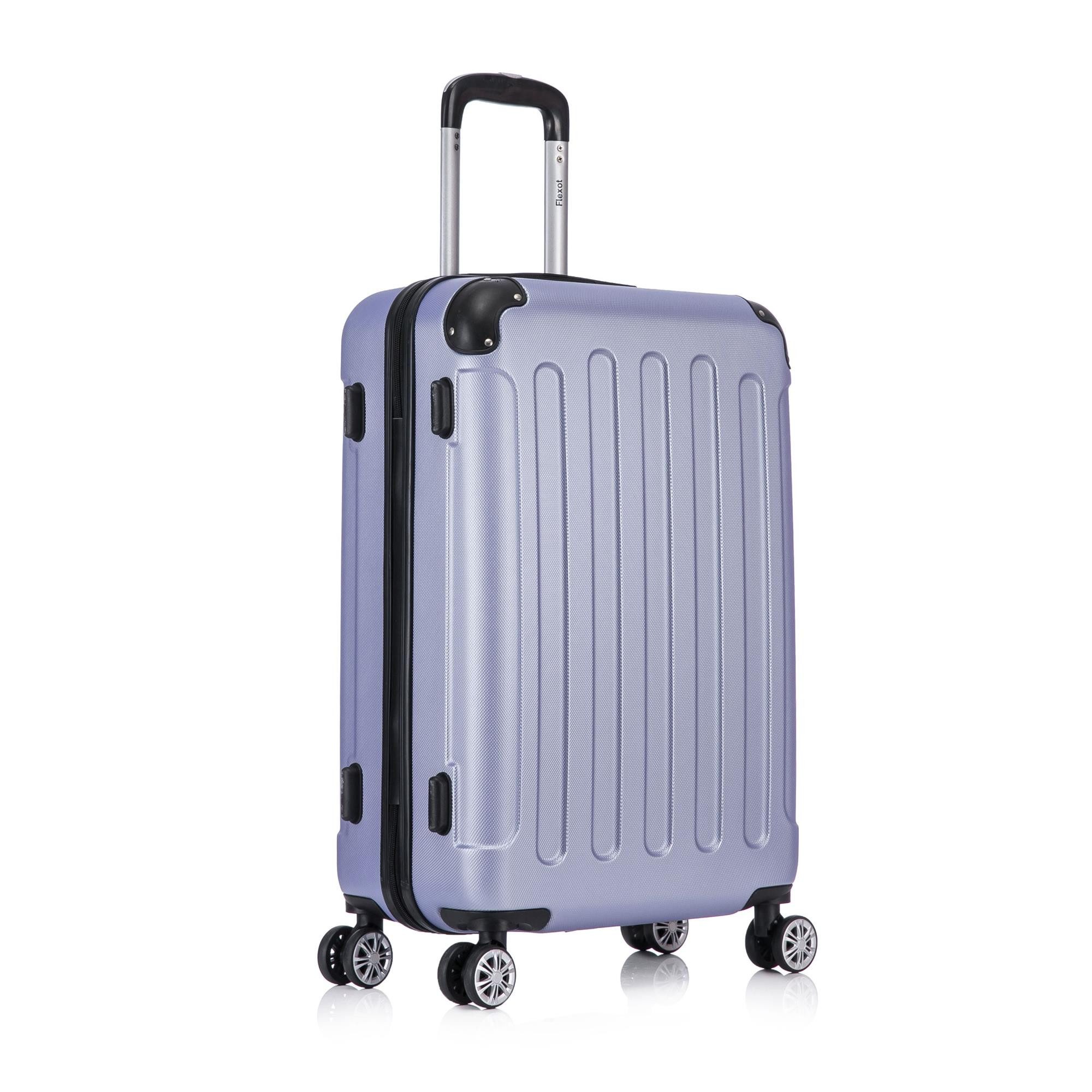 Flexot Hartschalen-Trolley F-2045 Kofferset, 360° Rollen, robuster Reisekoffer, Bordcase, 4 Rollen, Robuster und moderner Koffer mit vier 360° Rollen und Zahlenschloss