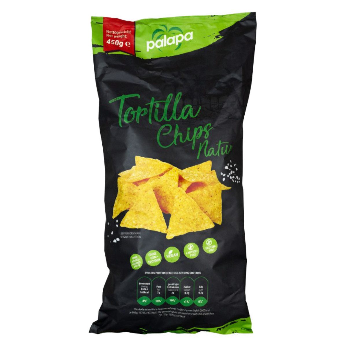 Palapa Knabberei, Palapa Tortilla Chips Natur mit Speisesalz Maistortillachips 450g