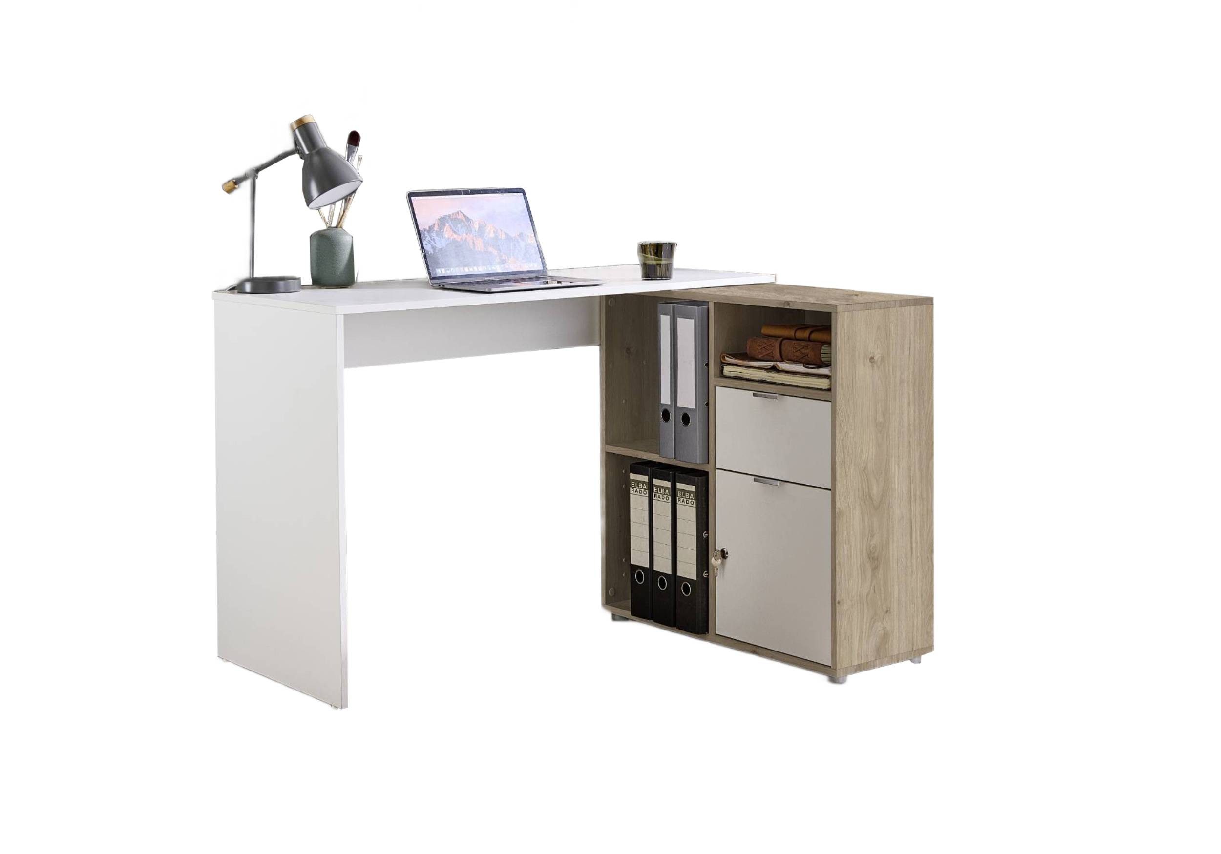BMG Möbel Eckschreibtisch LENI (Schreibtischplatte mit Regal), Breite 110 c günstig online kaufen