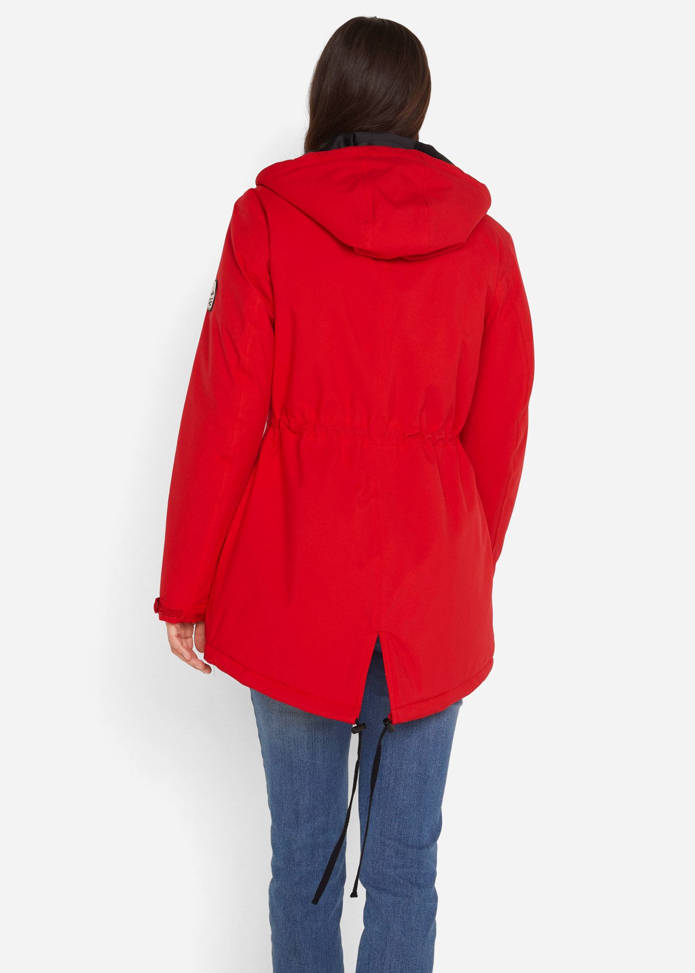 bonprix Funktionsjacke wasserdichter Parka, mit Kapuze, lässig geschnitten, mit Stehkragen